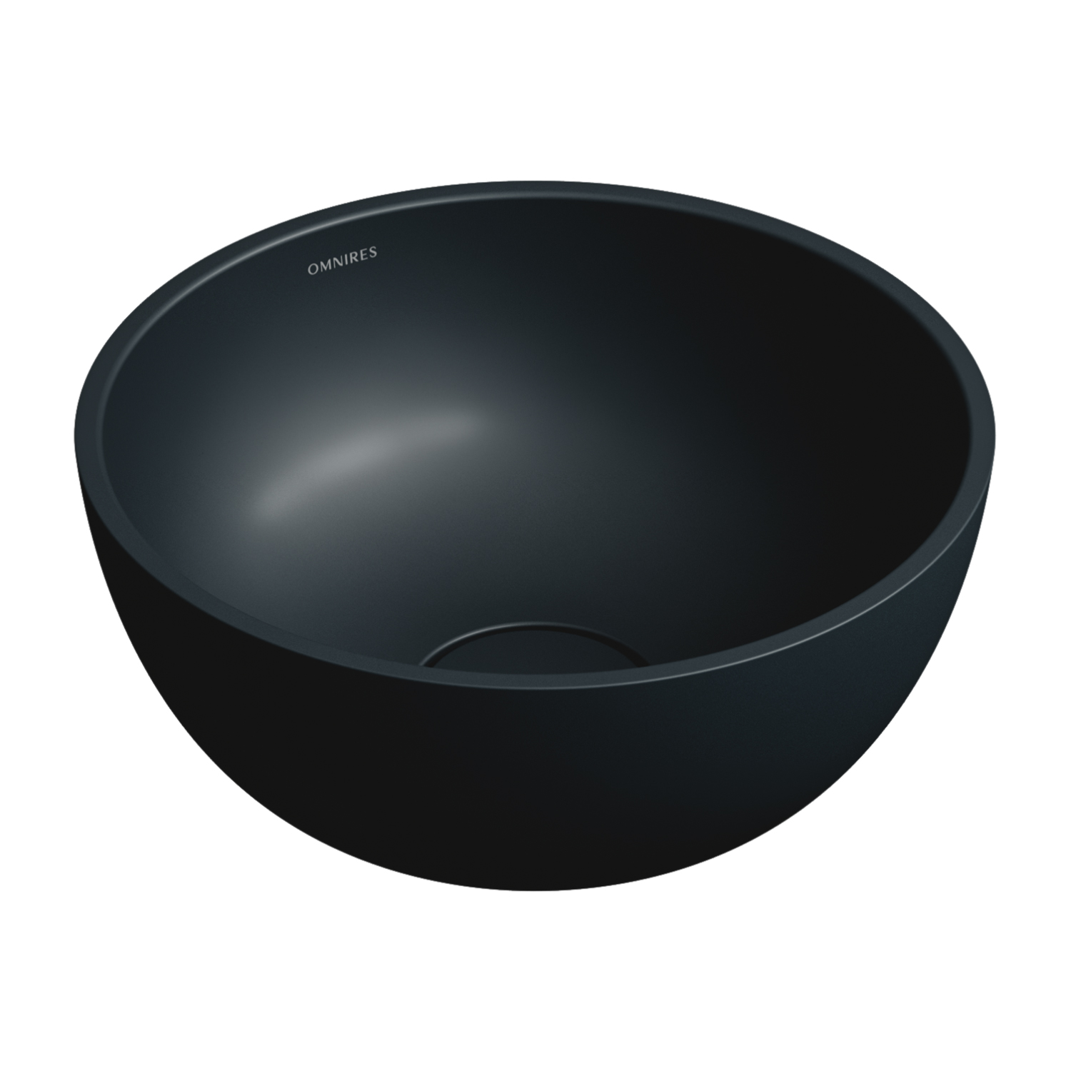 Omnires Shell M+ umywalka 35x35 cm okrągła podblatowa black lava mat SHELL350UNBLV