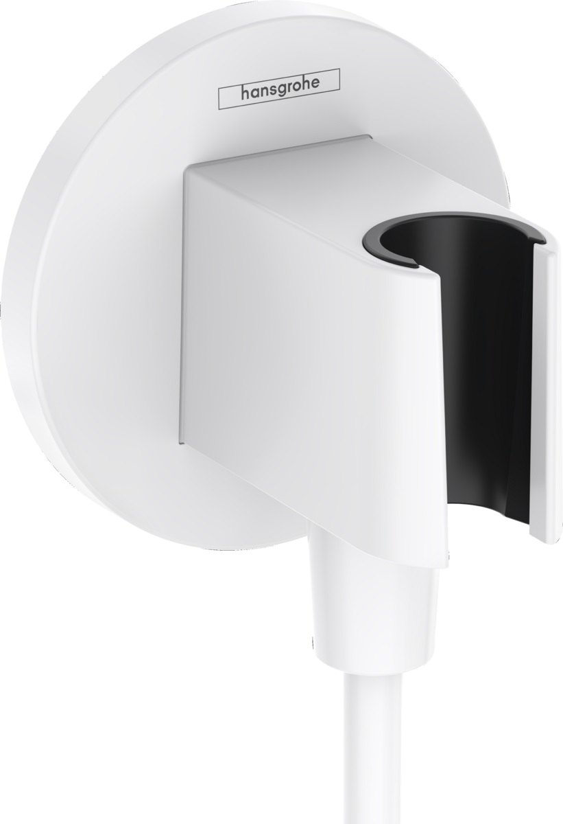 Hansgrohe FixFit S przyłącze kątowe z uchwytem prysznicowym biały mat 26888700