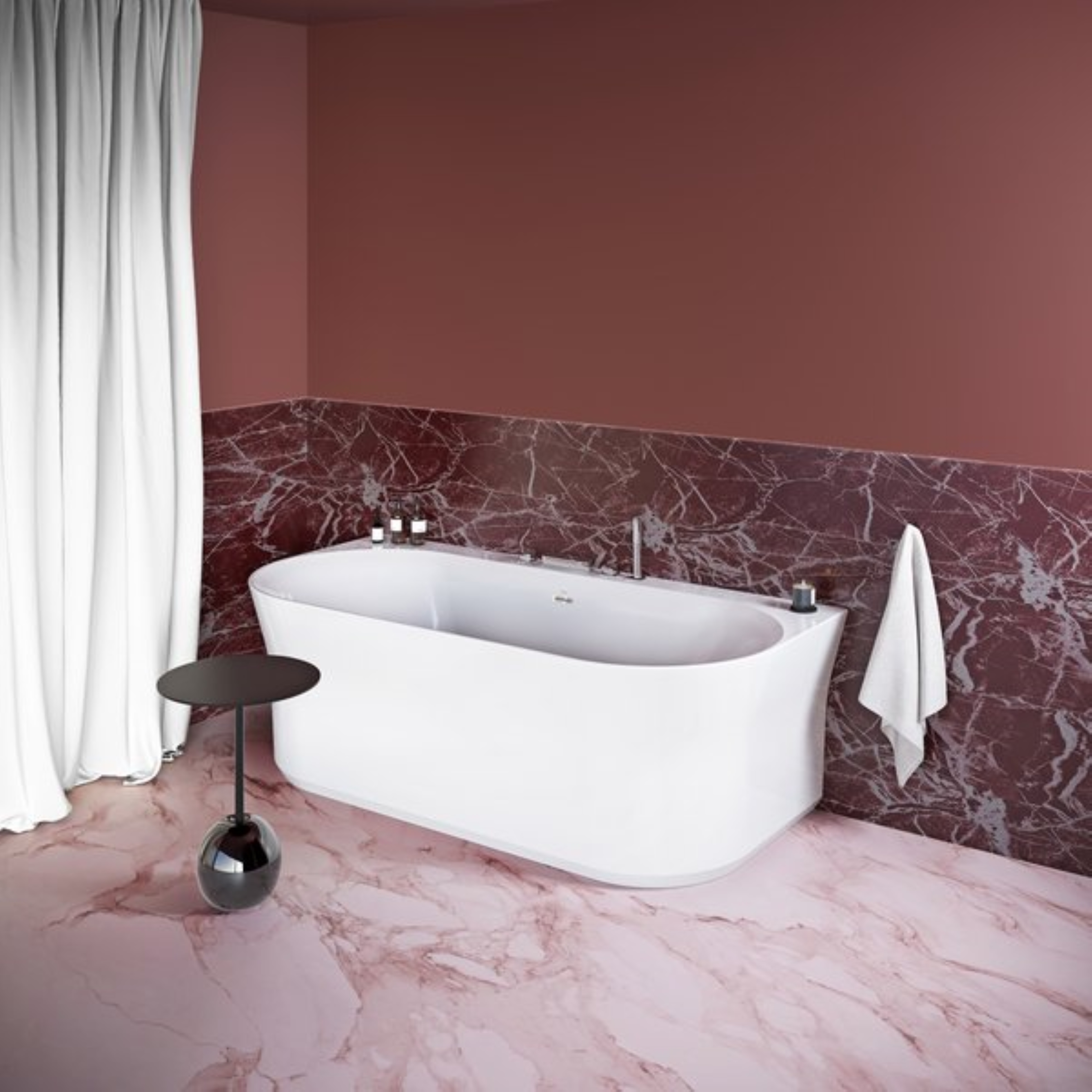 Ravak Ypsilon Wall wanna wolnostojąca 178x86 cm przyścienna biała XC00100035