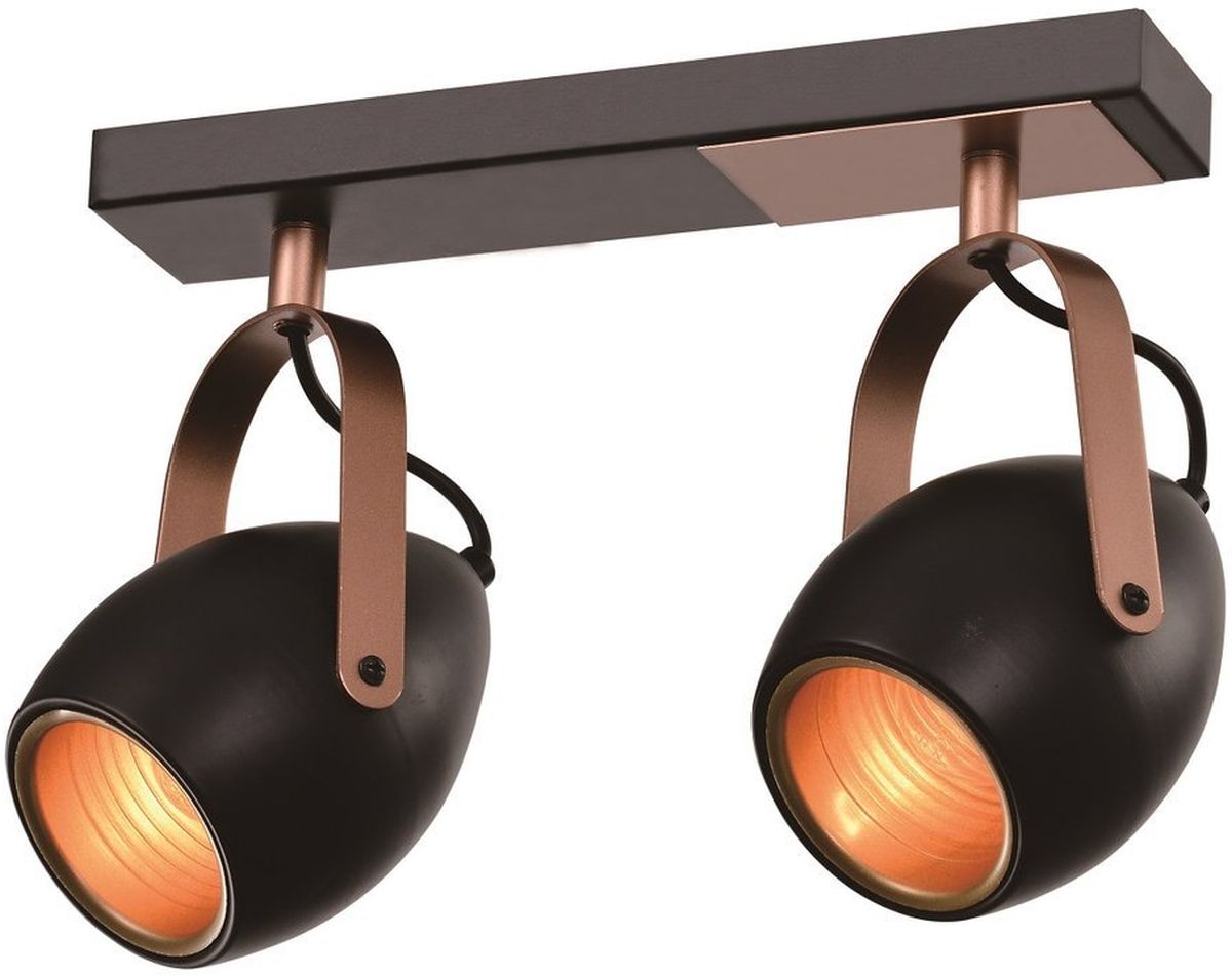 Candellux Anica lampa podsufitowa 2x40W czarno/miedziana 92-81797