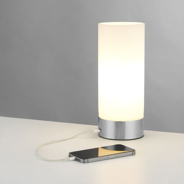 Endon Dara lampa stołowa 1x40W srebrna/biała 67517