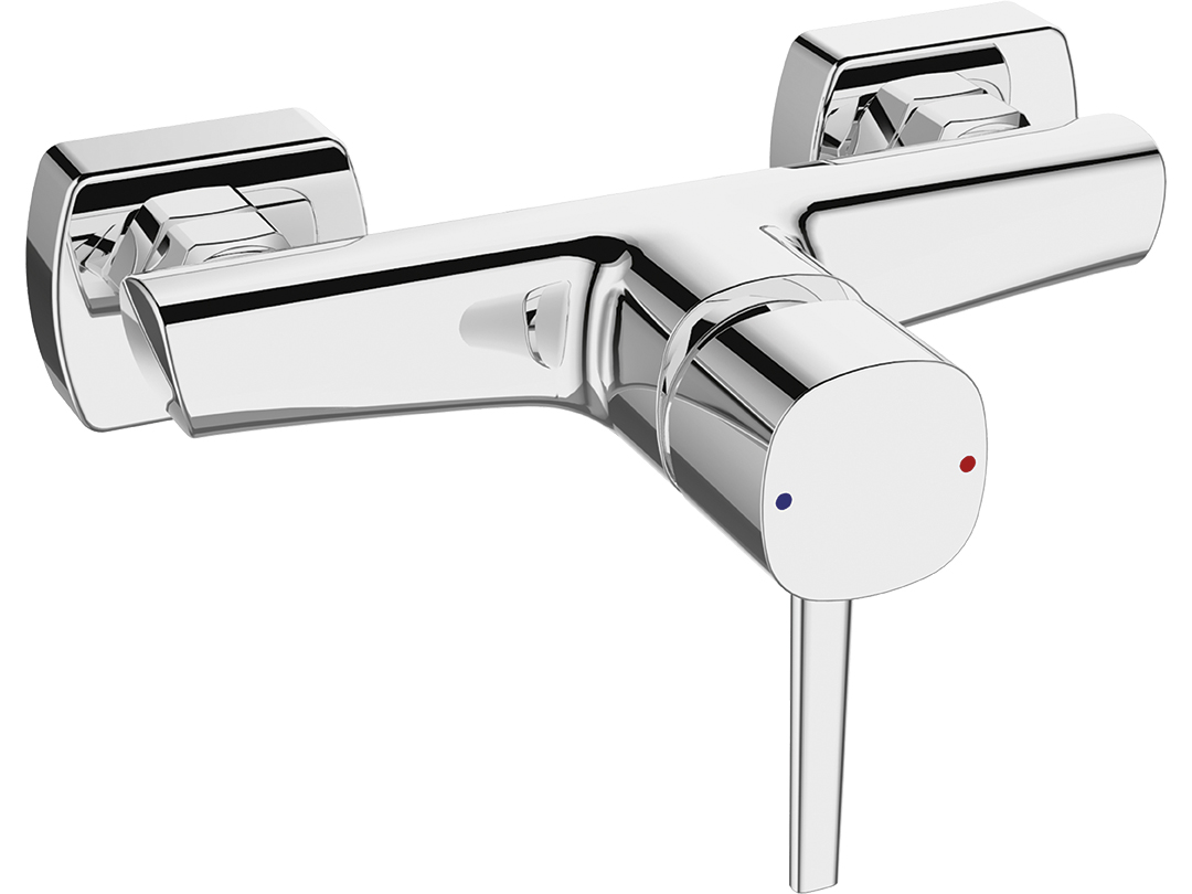 Laveo Pola bateria prysznicowa ścienna chrom BAP040D
