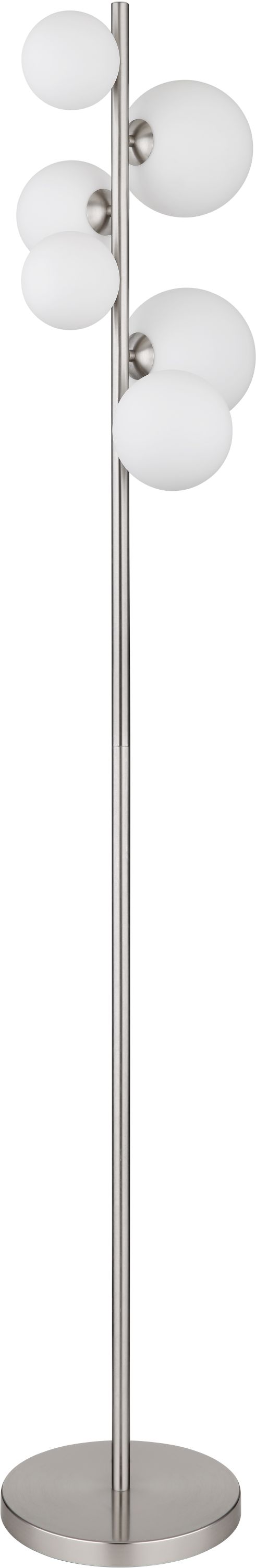 Globo Lighting Riha lampa stojąca 6x3,5W nikiel mat/szkło opalizowane 56140-6S