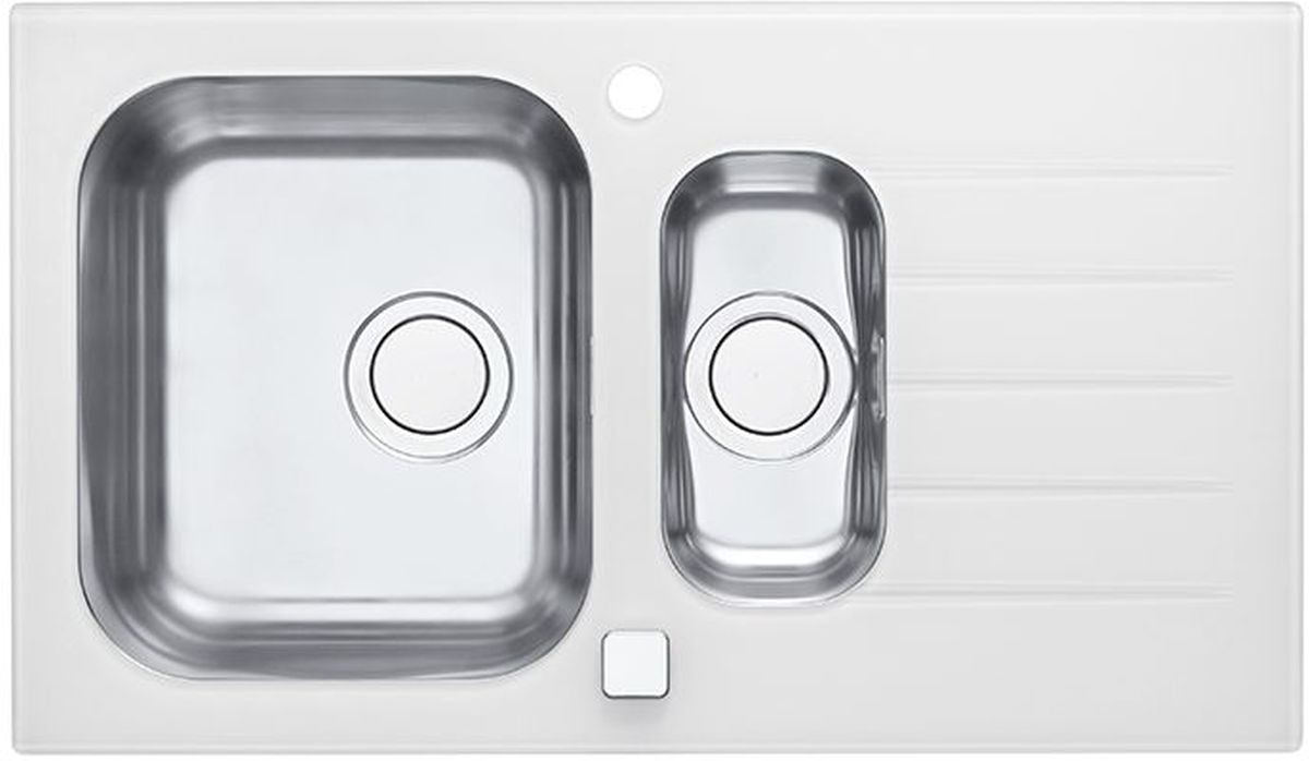 Alveus Glassix 20 UP zlewozmywak szklano-stalowy 86x50 cm satyna/biały 1123822