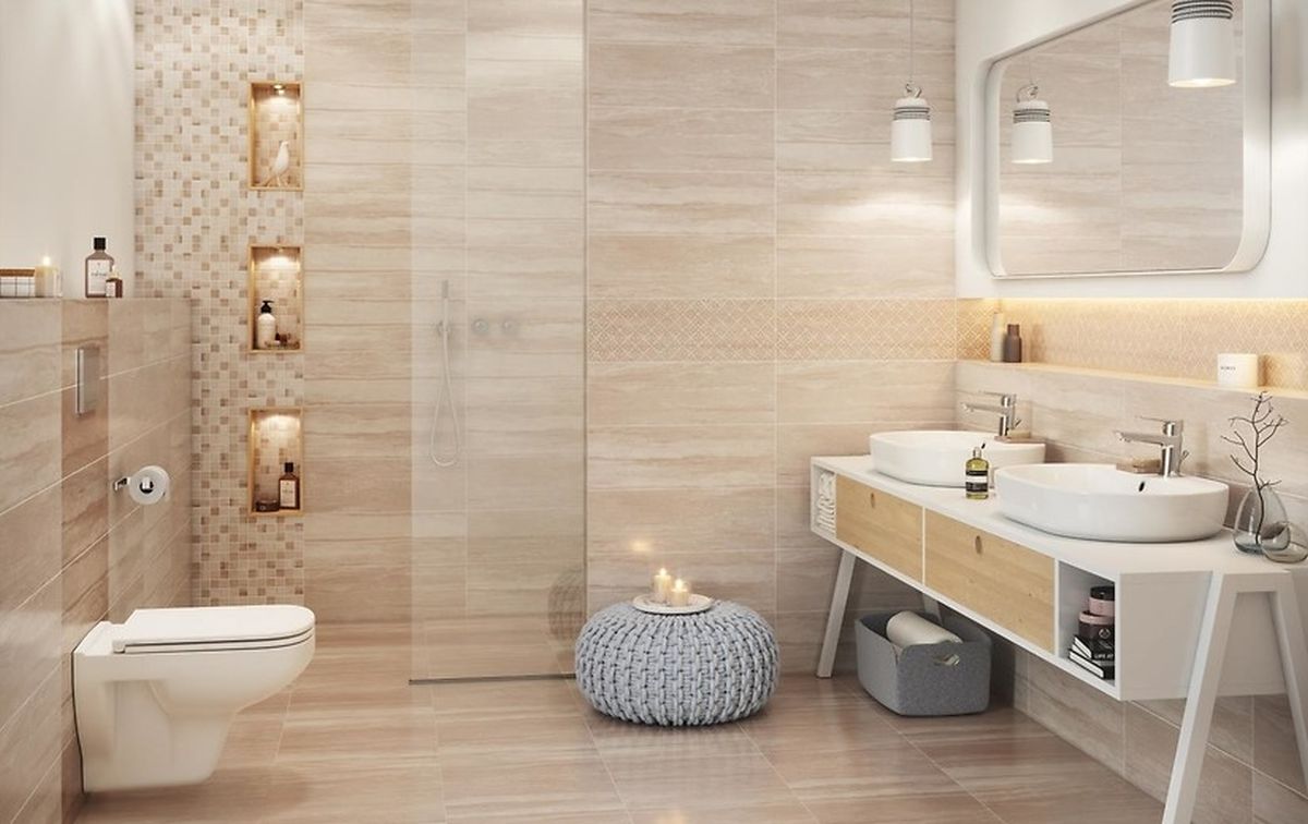 Cersanit Marble Room beige płytka ścienna 20x60 cm beżowy mat