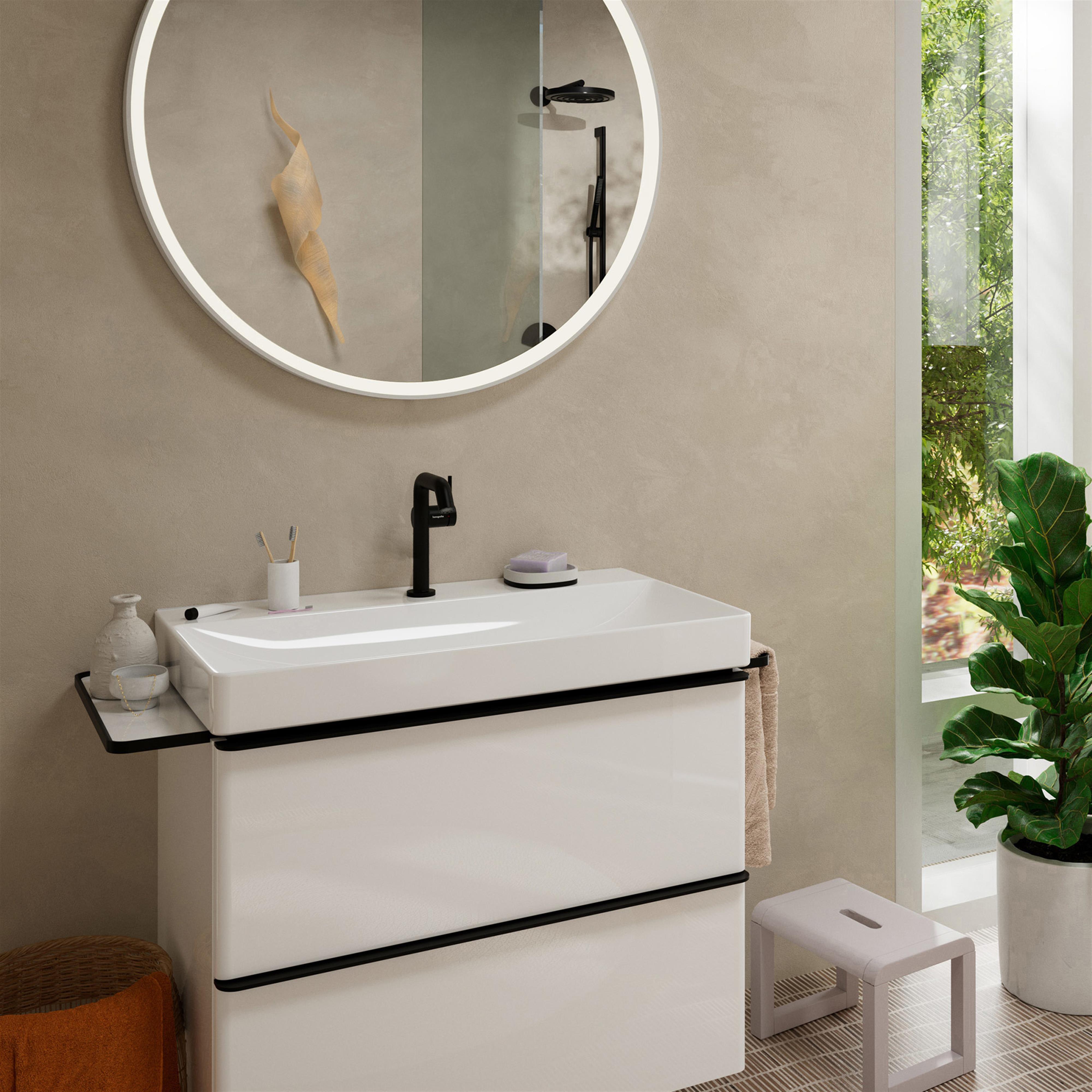 Hansgrohe Tecturis S bateria umywalkowa stojąca CoolStart czarny mat 73341670