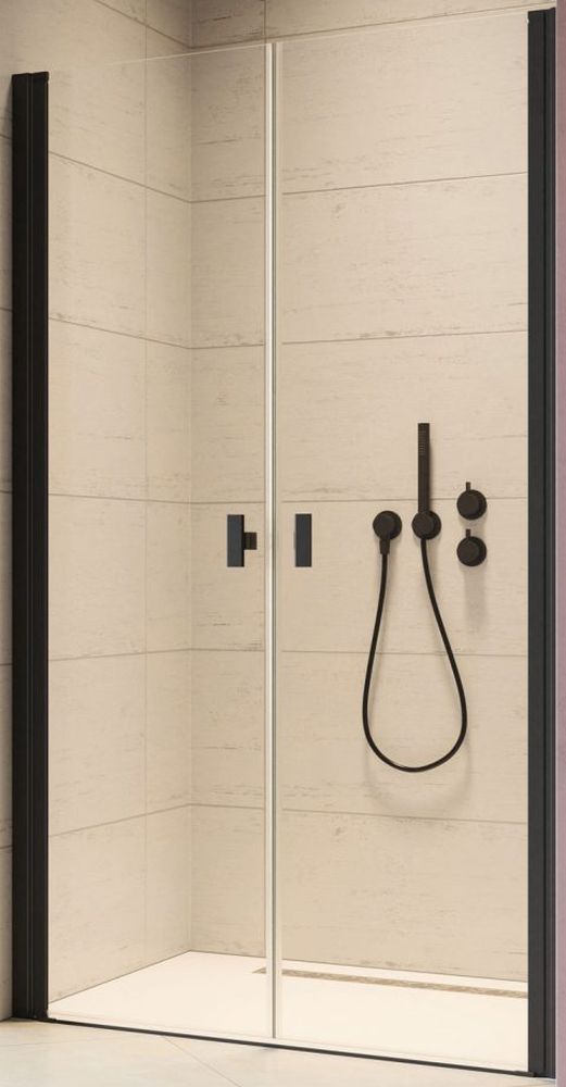Radaway Nes Black DWD I drzwi prysznicowe 90 cm czarny mat/szkło przezroczyste 10027090-54-01
