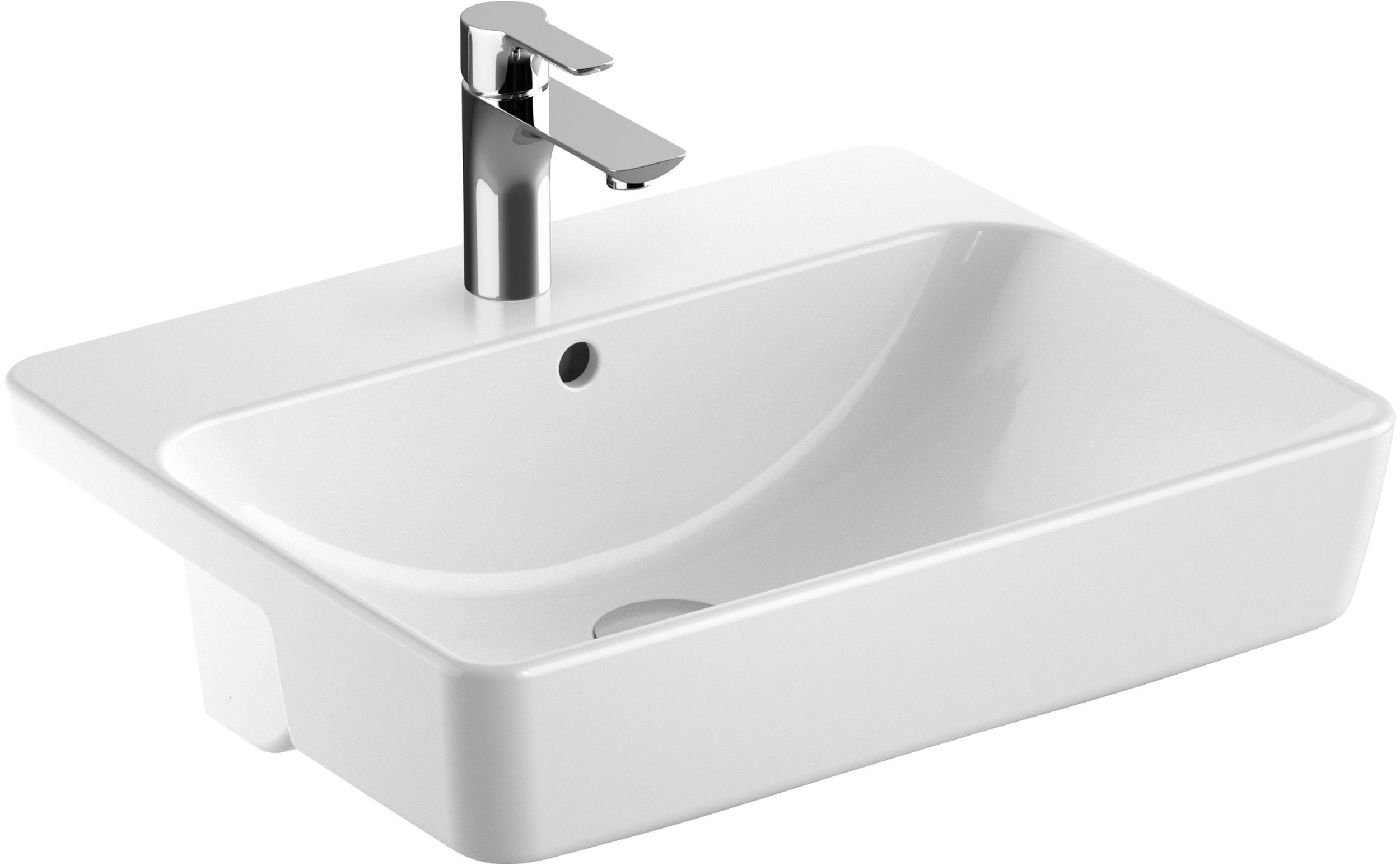 Geberit Variform umywalka 55x45 cm częściowo wpuszczana prostokątna biała 500.681.01.1