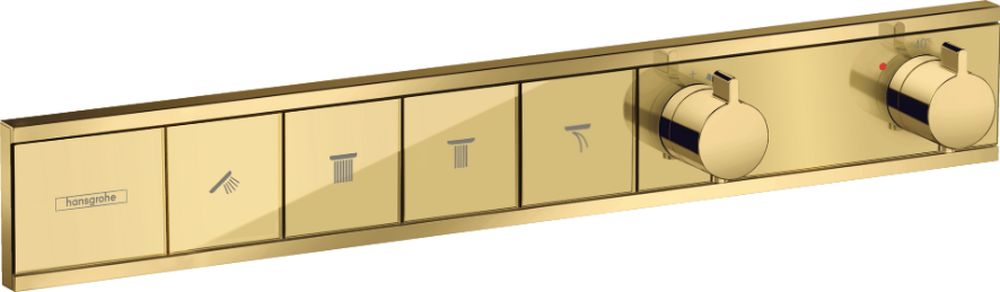 Hansgrohe RainSelect bateria wannowo-prysznicowa podtynkowa termostatyczna złoty optyczny polerowany 15382990
