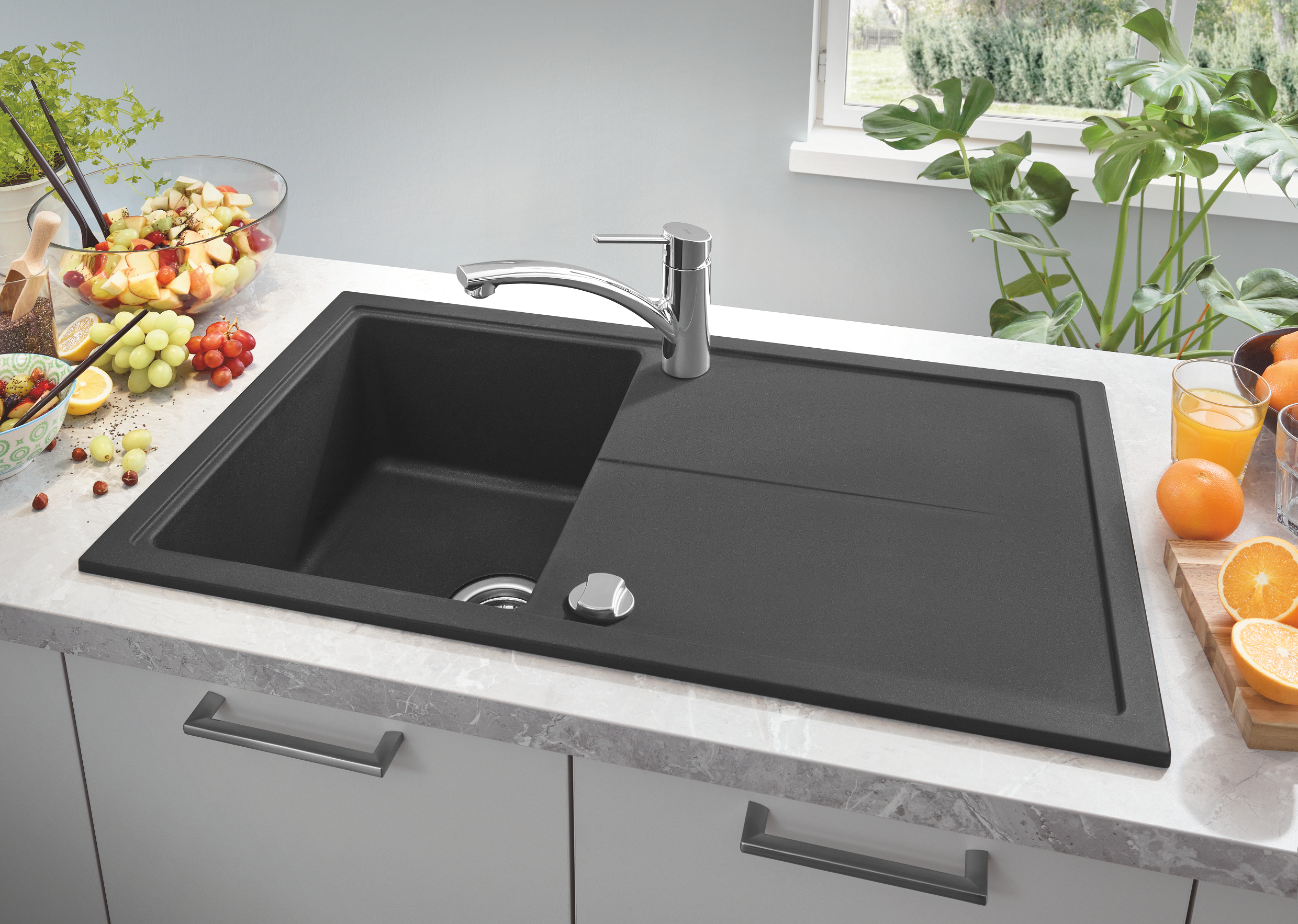 Grohe K400 zlewozmywak granitowy 86x50 cm czarny 31640AP0