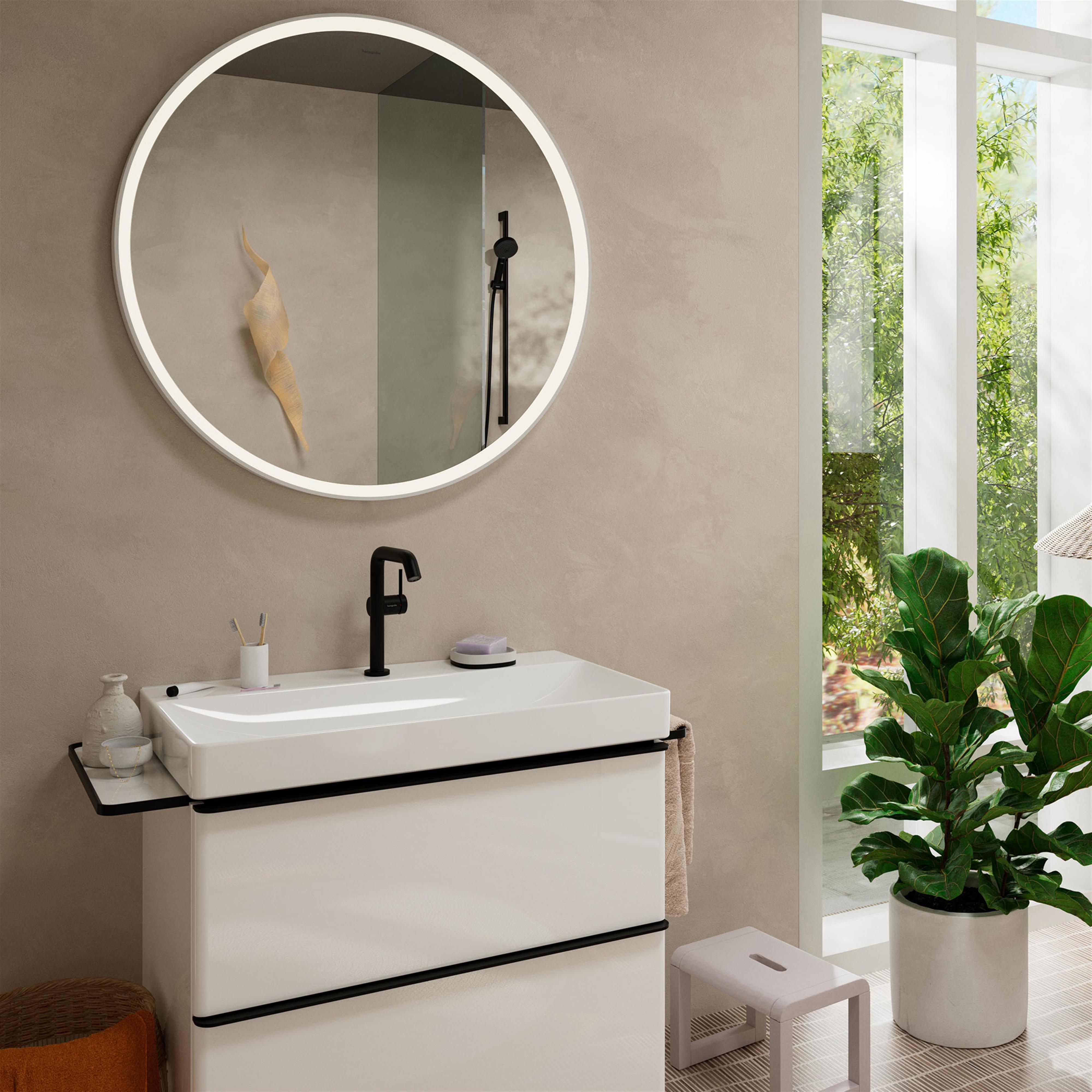 Hansgrohe Tecturis S bateria umywalkowa stojąca czarny mat 73360670