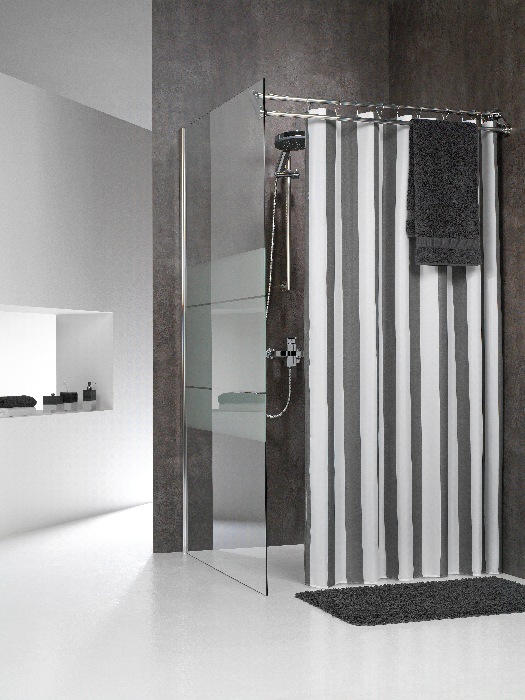 Sealskin Linje zasłona prysznicowa 180x200 cm tekstylna szary 233011314