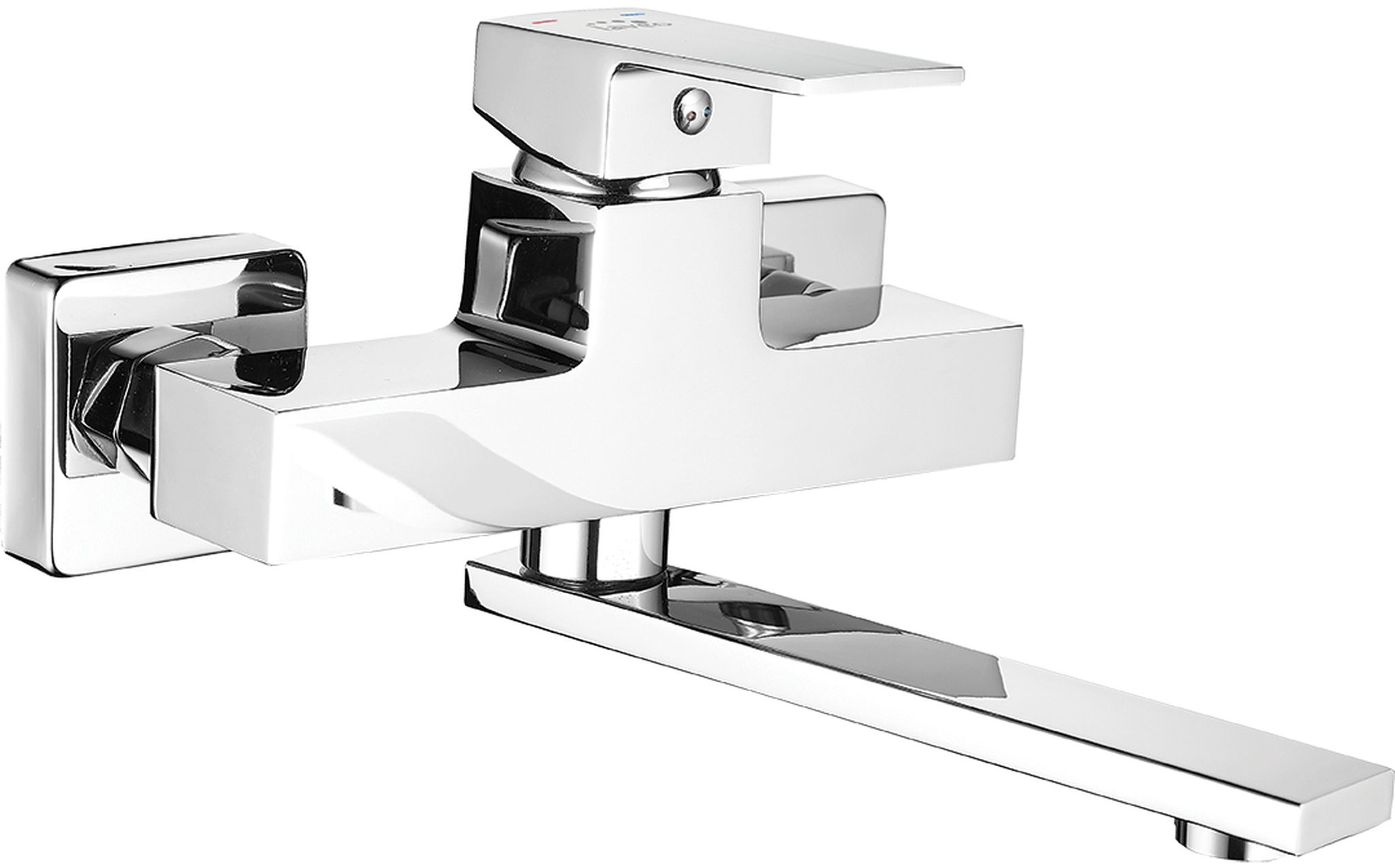 Laveo Kvadrato bateria umywalkowa ścienna chrom BLQ050D - Wysyłka w 24h