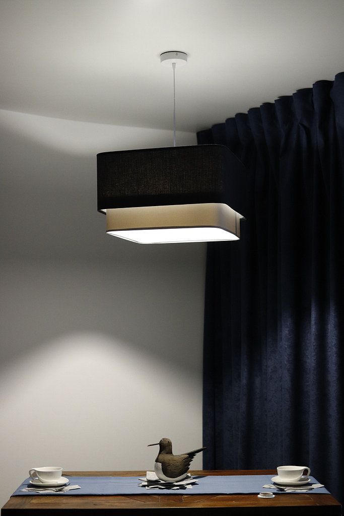 BPS Koncept Kwadro duo lampa wisząca 1x60 W szara/popielata-granatowa KWD-008