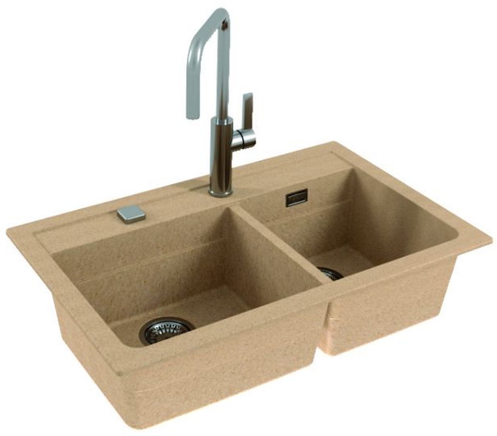 Alveus Atrox 50 zlewozmywak 79x50 cm Granital beżowy 1132000