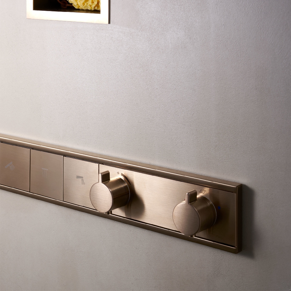 Hansgrohe RainSelect bateria wannowo-prysznicowa podtynkowa termostatyczna brąz szczotkowany 15381140