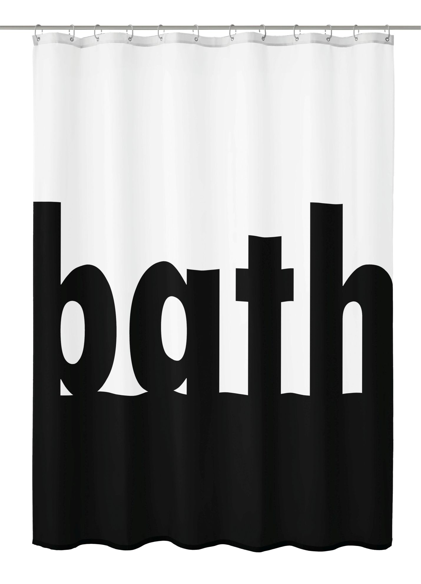 Kleine Wolke Bath zasłona prysznicowa 180x200 cm tekstylna biały/napisy 5959185305