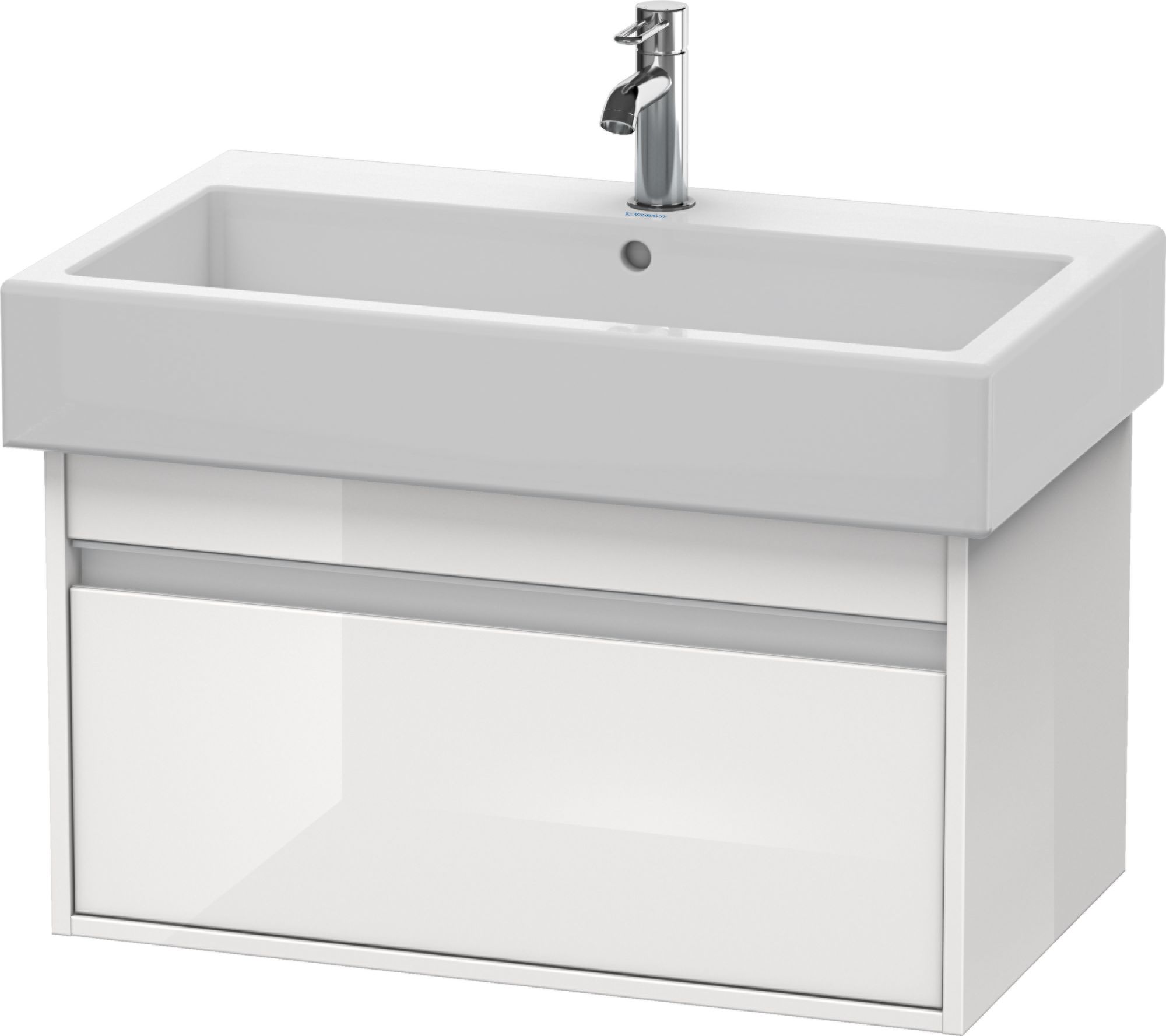 Duravit Ketho szafka 75 cm podumywalkowa wisząca biały połysk KT668702222