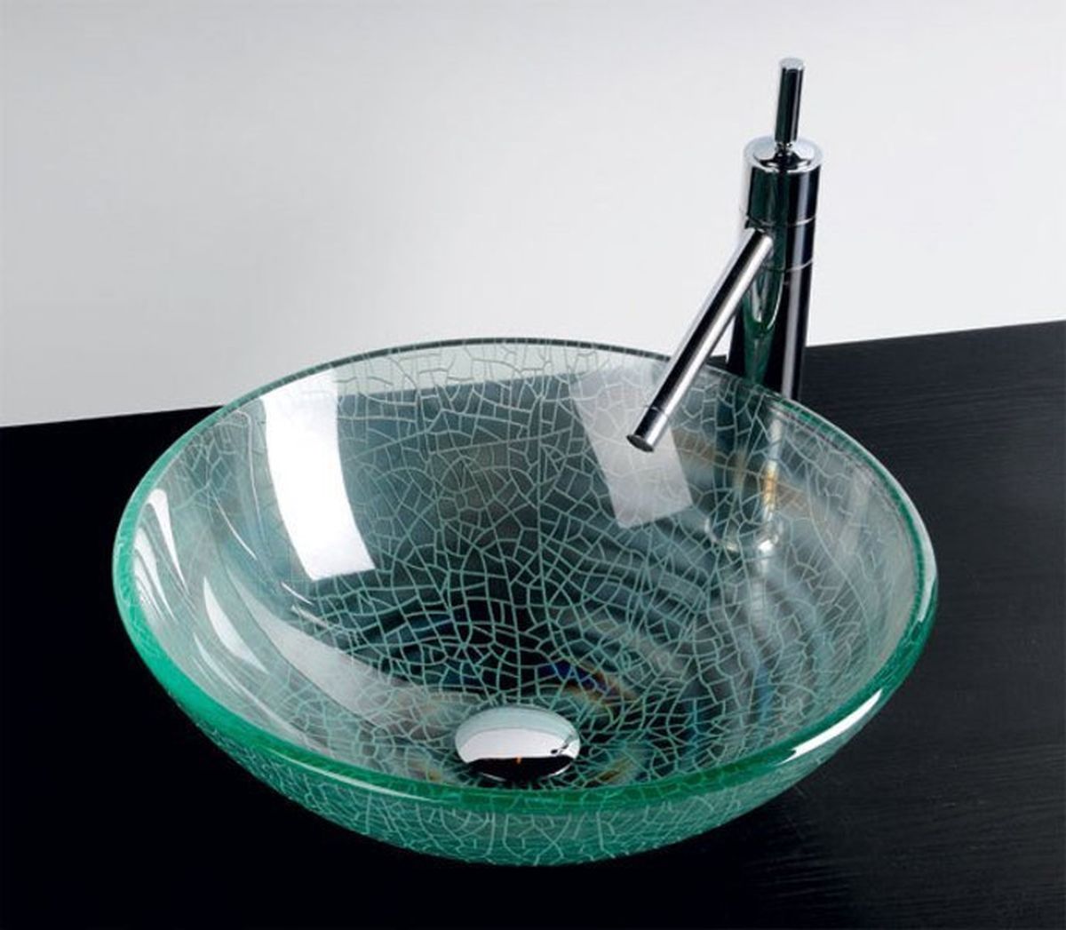 Sapho Beauty Ice umywalka 42 cm nablatowa okrągła przezroczysta 2501-04