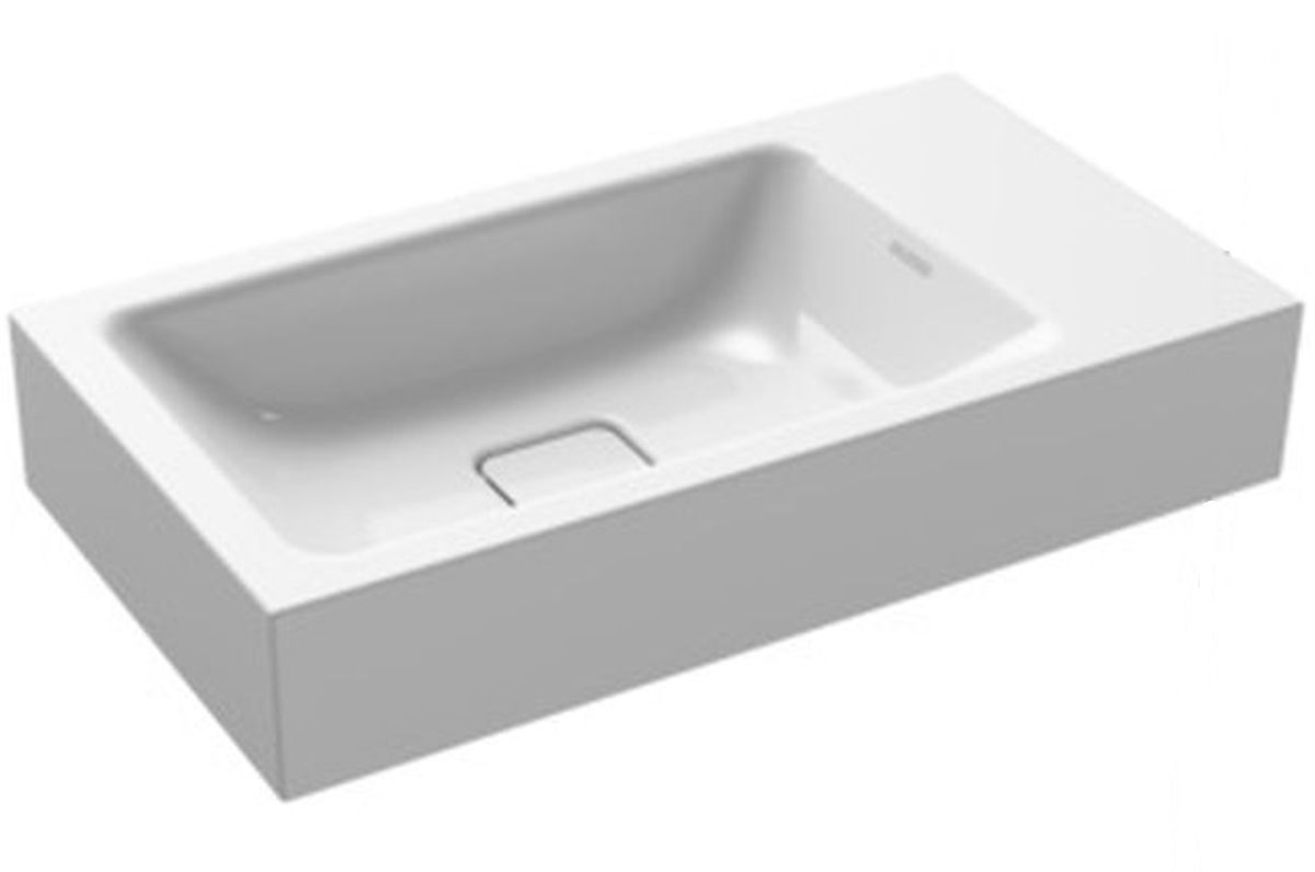Kaldewei Cono umywalka 55x30 cm ścienna prostokątna prawa model 3073 biała 908006003001