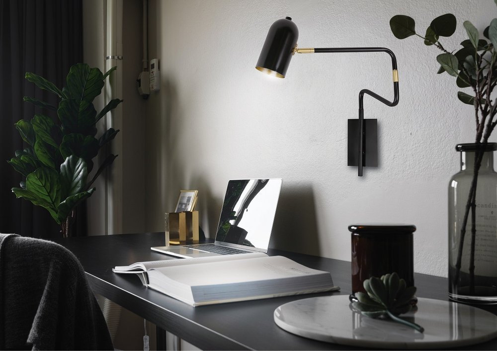 Candellux Hosti kinkiet 1x15W czarny/złoty 21-75451