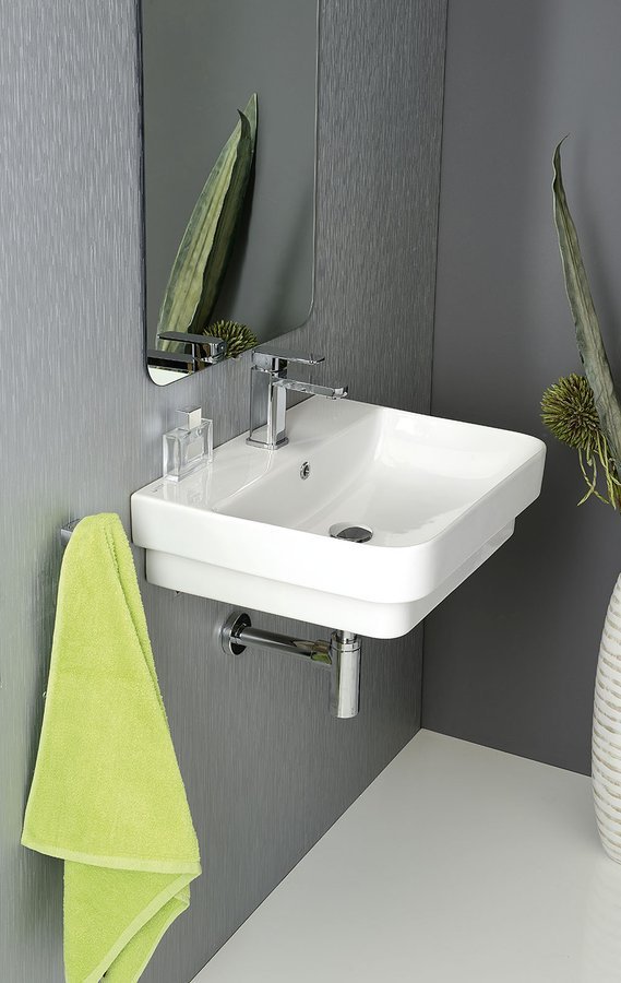 Isvea Sott Aqua umywalka 48x42 cm ścienna prostokątna biała 10SQ50048