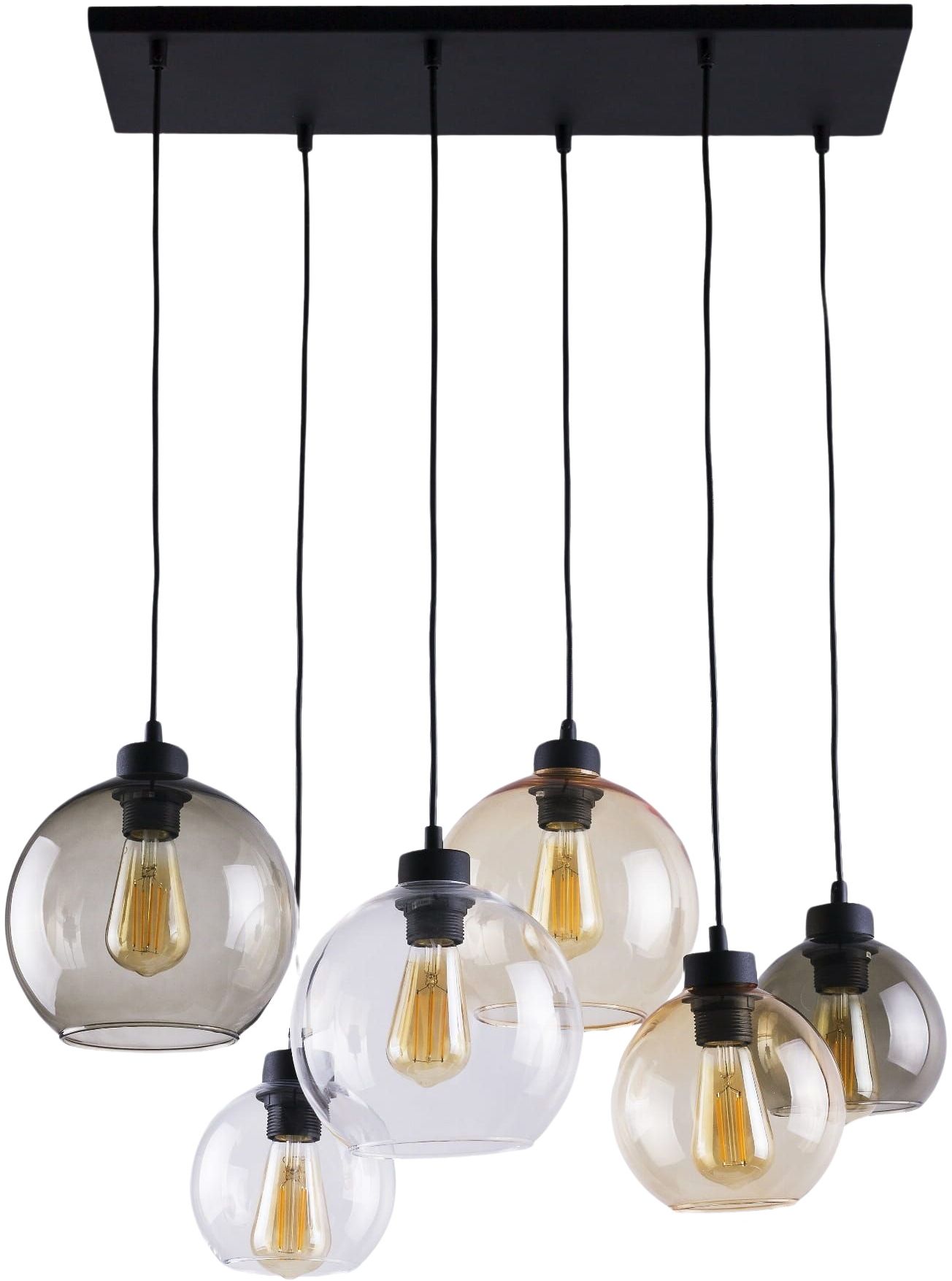 TK Lighting Cubus lampa wisząca 6x15 W czarna 2164