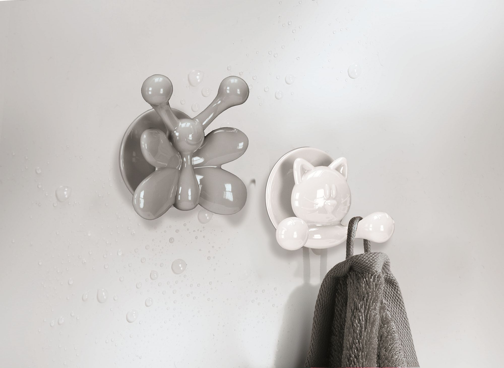 Kleine Wolke Jolly Hooks haczyk na ręcznik podwójny szary 8054977887