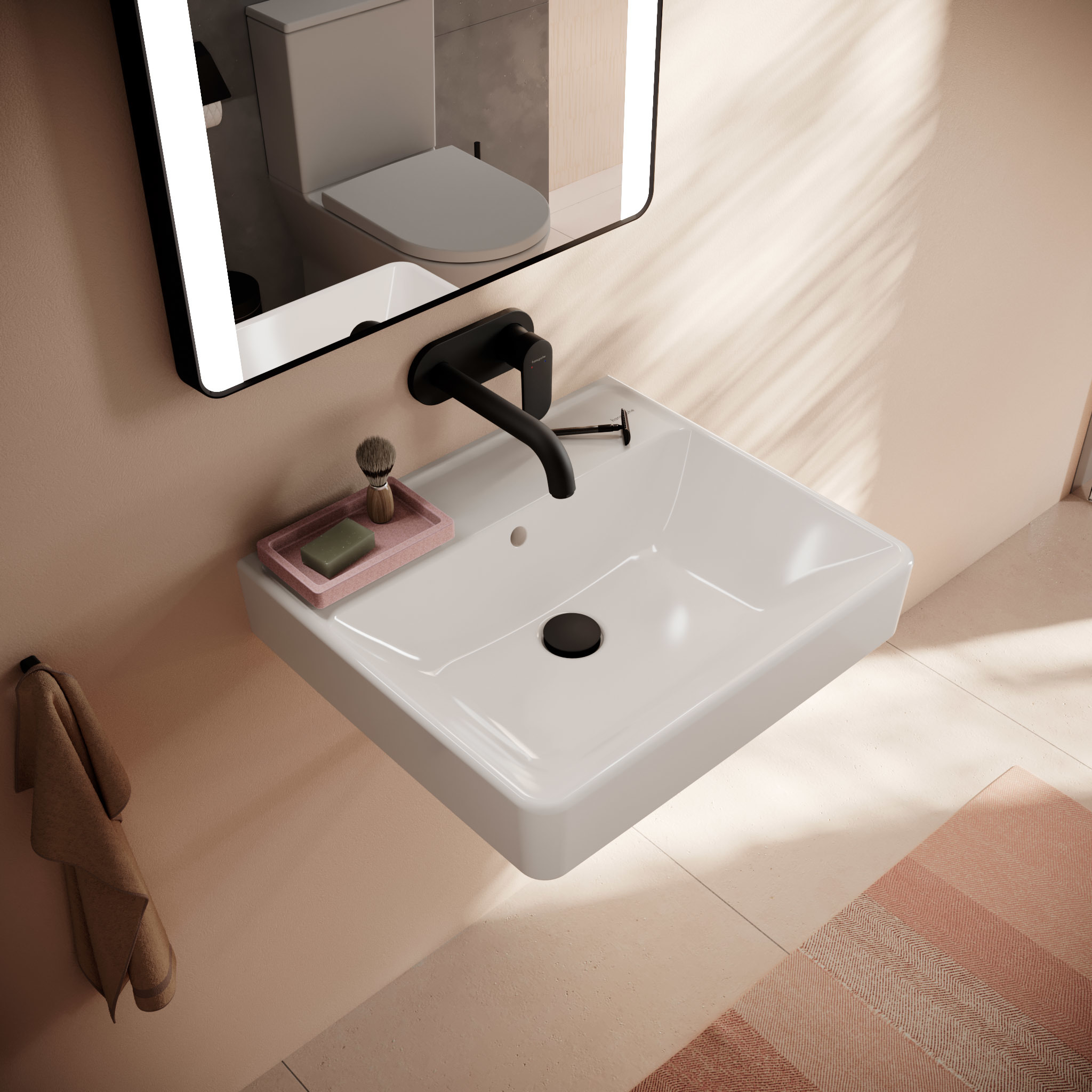 Hansgrohe Xanuia Q umywalka 55x48 cm prostokątna ścienna biała 61146450
