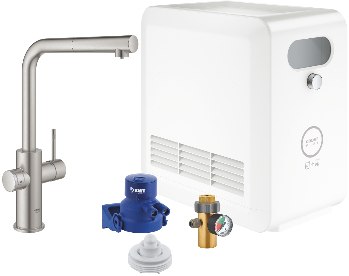 Grohe Blue Professional zestaw startowy z baterią kuchenną stal nierdzewna 31326DC2