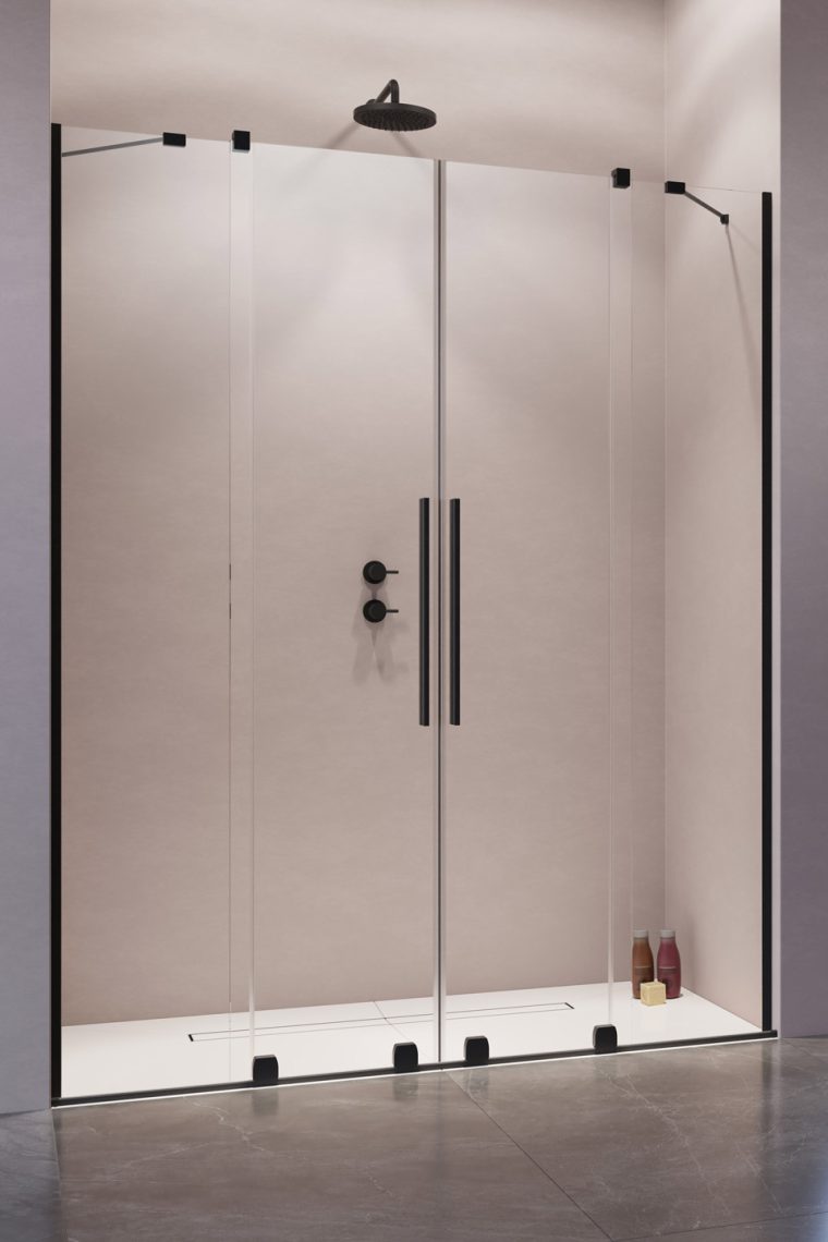 Radaway Furo Black DWD drzwi prysznicowe NA WYMIAR 168 cm rozsuwane czarny mat/szkło przezroczyste 20231012-161000-38237 - Wysyłka w 24h