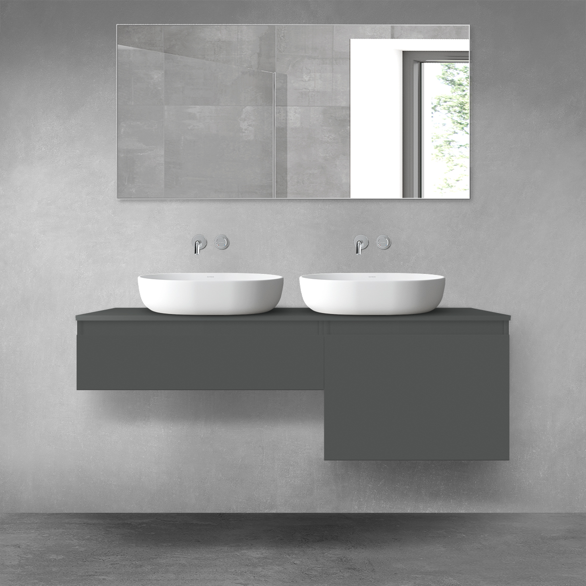 Oltens Vernal zestaw mebli łazienkowych 140 cm z blatem grafit mat 68308400 - Wysyłka w 24h
