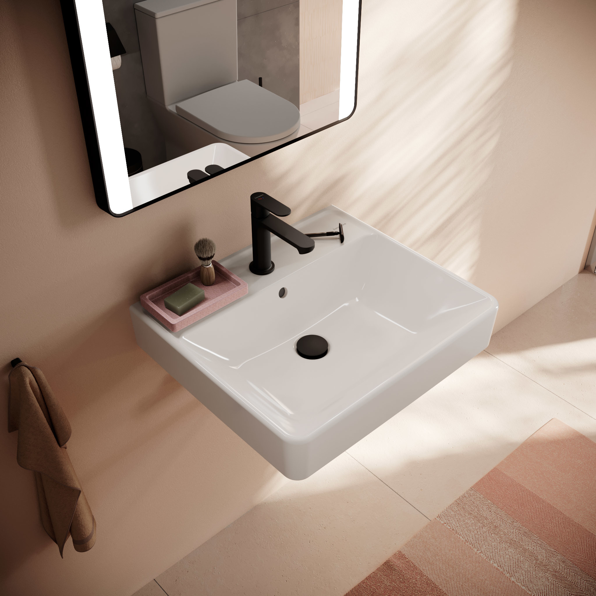 Hansgrohe Xanuia Q umywalka 55x48 cm prostokątna ścienna biała 60132450