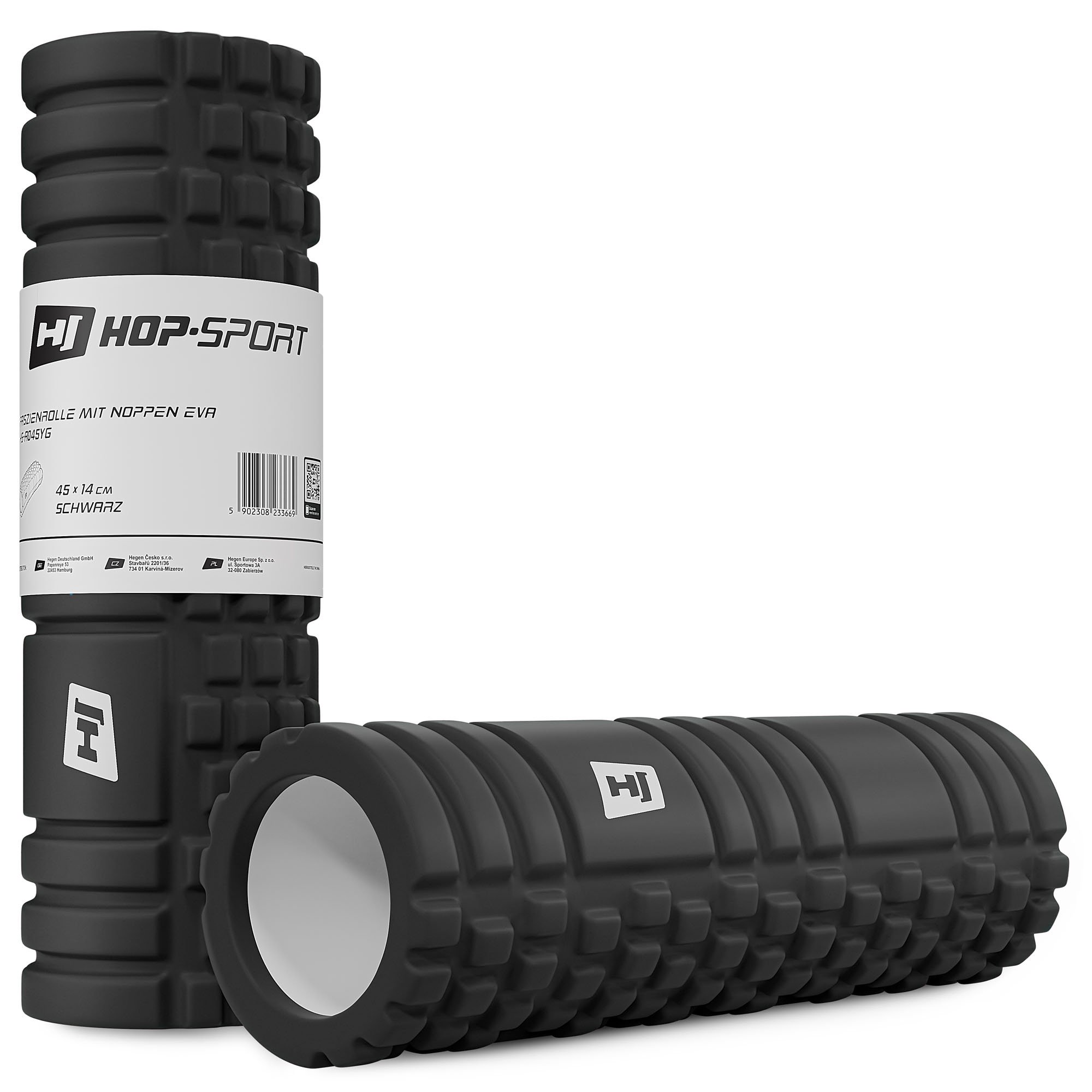 Wałek roller do masażu EVA 45cm czarny