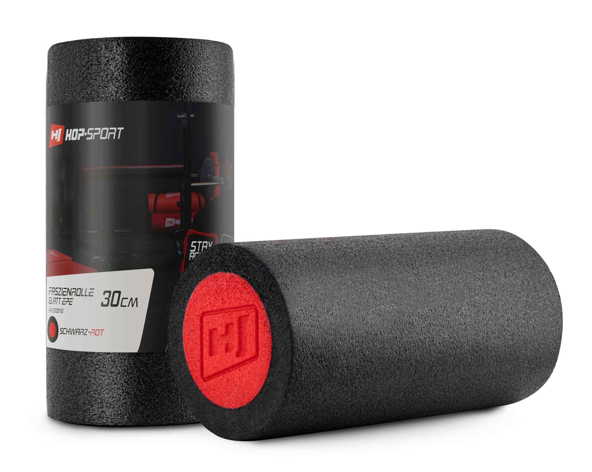 Wałek roller do masażu EPE 30cm czarno-czerwony