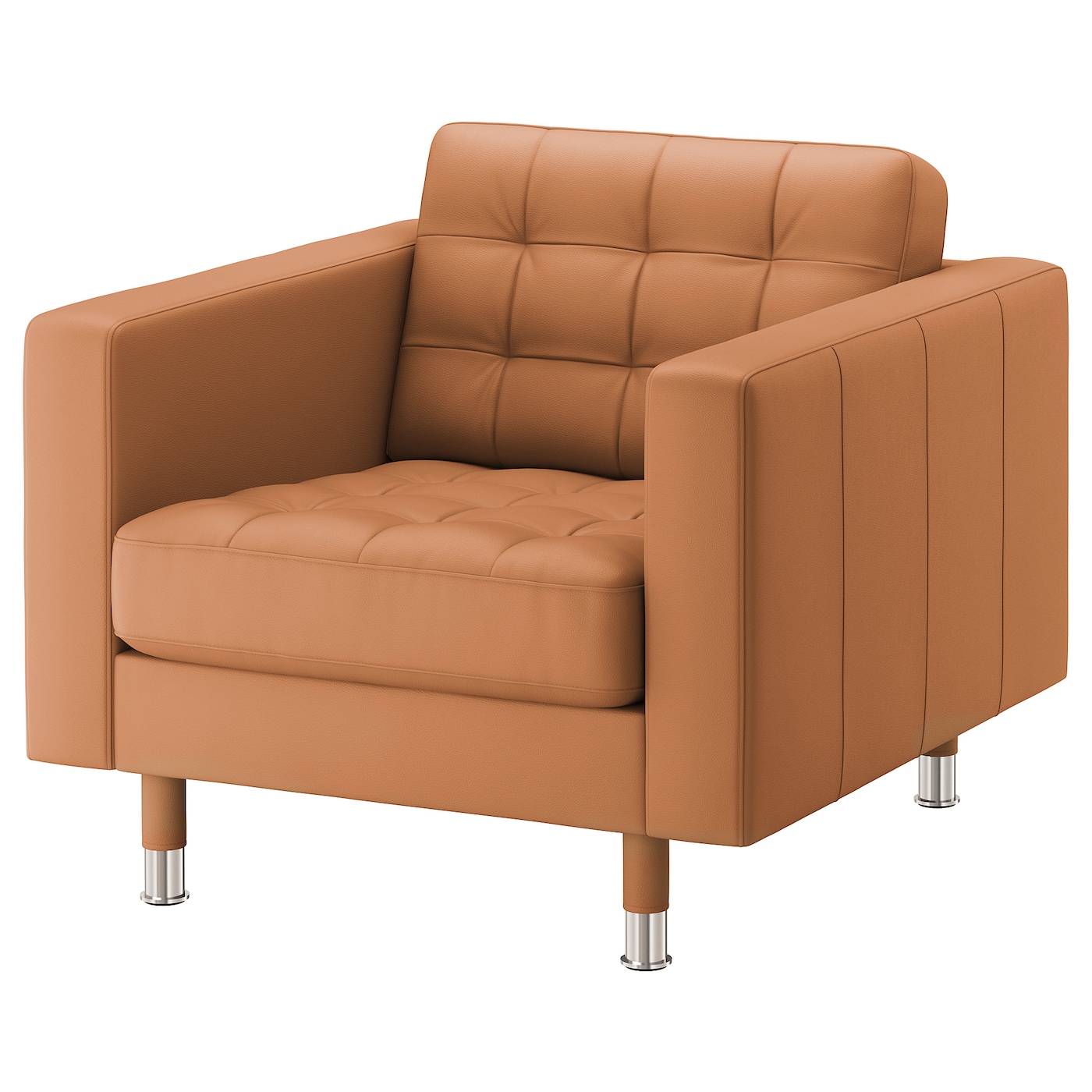 IKEA LANDSKRONA fotel, Grann/Bomstad złoto-brązowy/metal, Szerokość: 89 cm