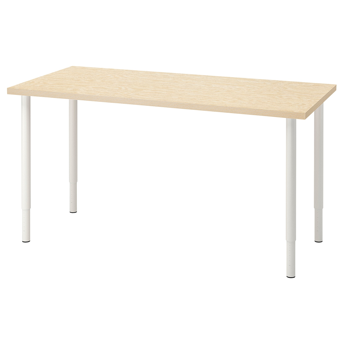 IKEA MITTCIRKEL / OLOV biurko, żywy efekt sosny/biały, 140x60 cm