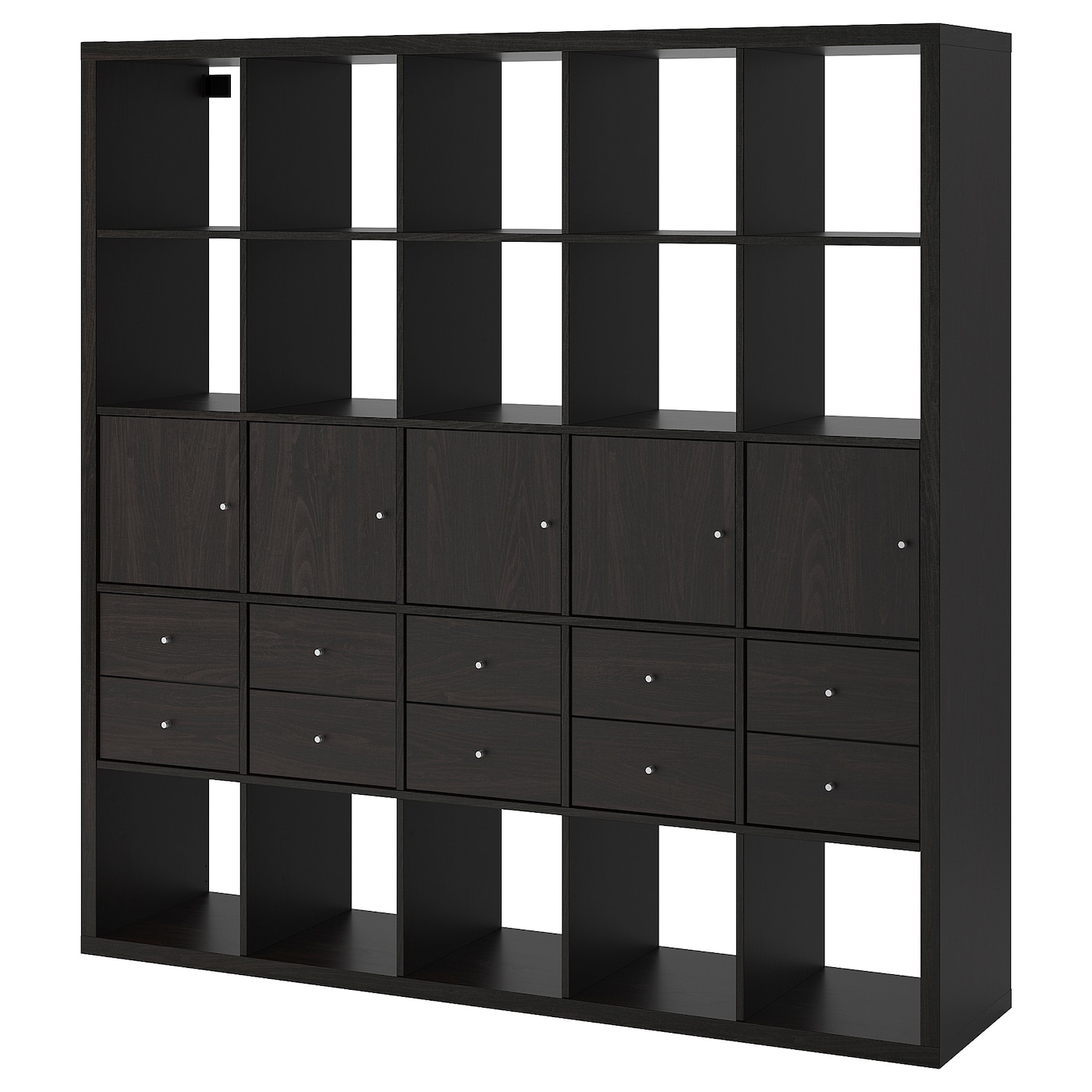 IKEA KALLAX regał z 10 wkładami, czarnybrąz, 182x182 cm