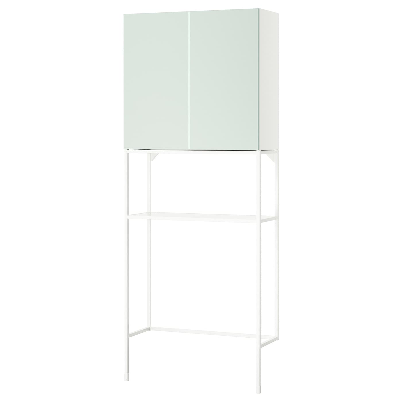 IKEA ENHET regał, biały/blady szarozielony, 80x32x204 cm