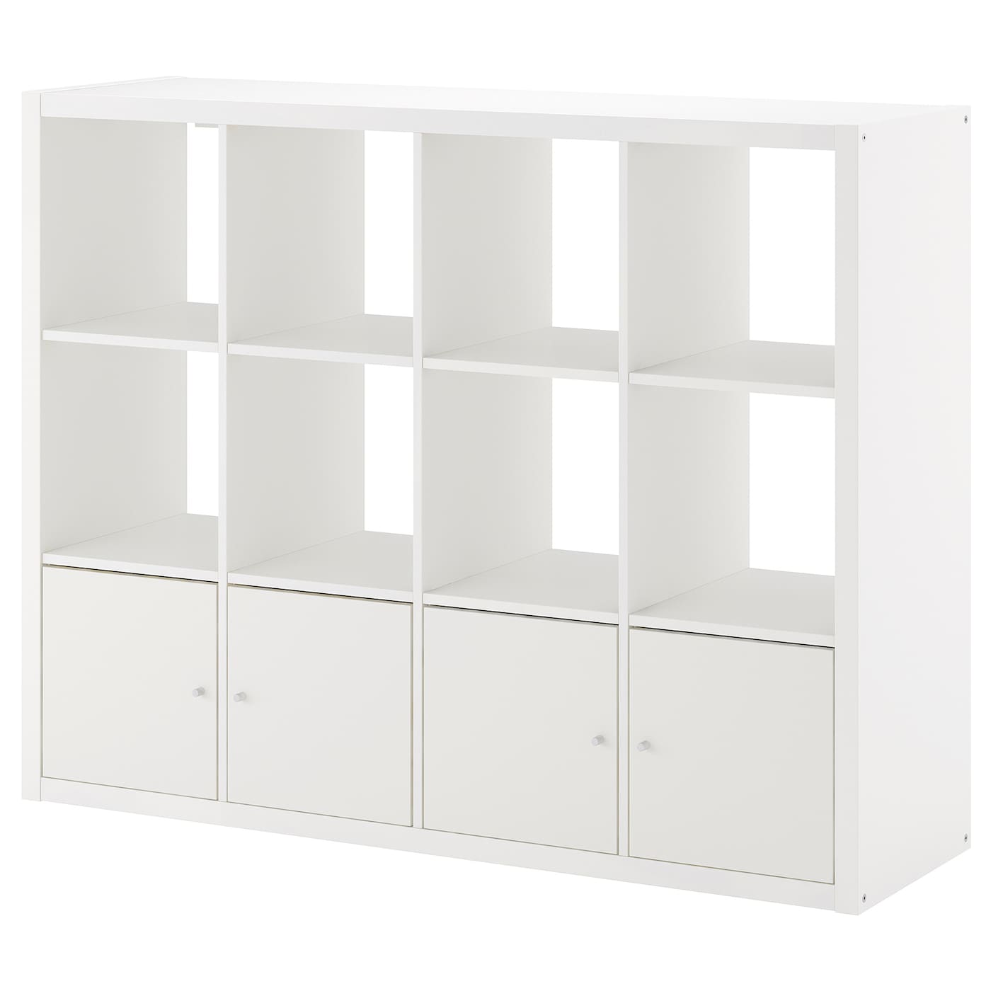 IKEA KALLAX regał z 4 wkładami, biały, 147x112 cm