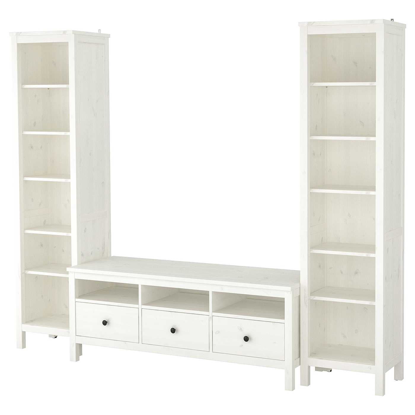IKEA HEMNES szafka pod TV, biała bejca, 245x197 cm