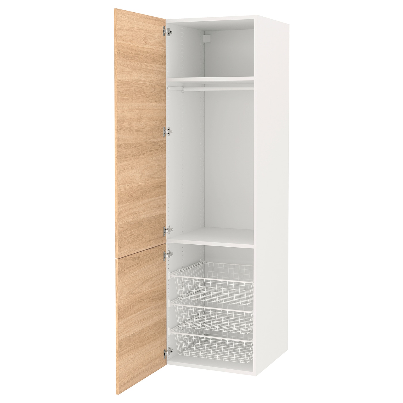 IKEA ENHET regał, biały/imit. dębu, 60x62x210 cm