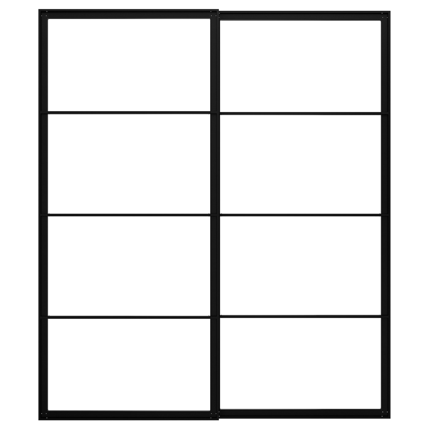 IKEA PAX obudowa drzwi przes. z prowadnicami, czarny, 200x236 cm