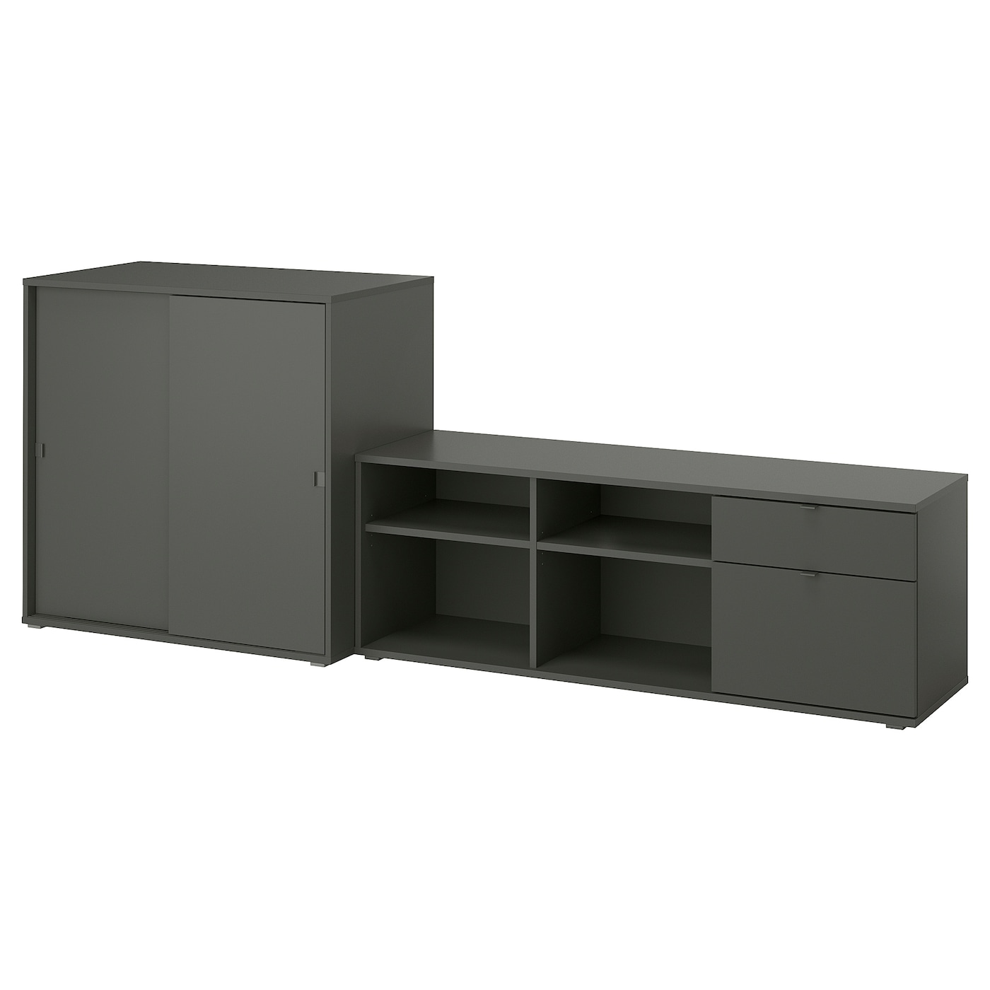 IKEA VIHALS TV/kombinacja regałowa, ciemnoszary, 242x37x90 cm