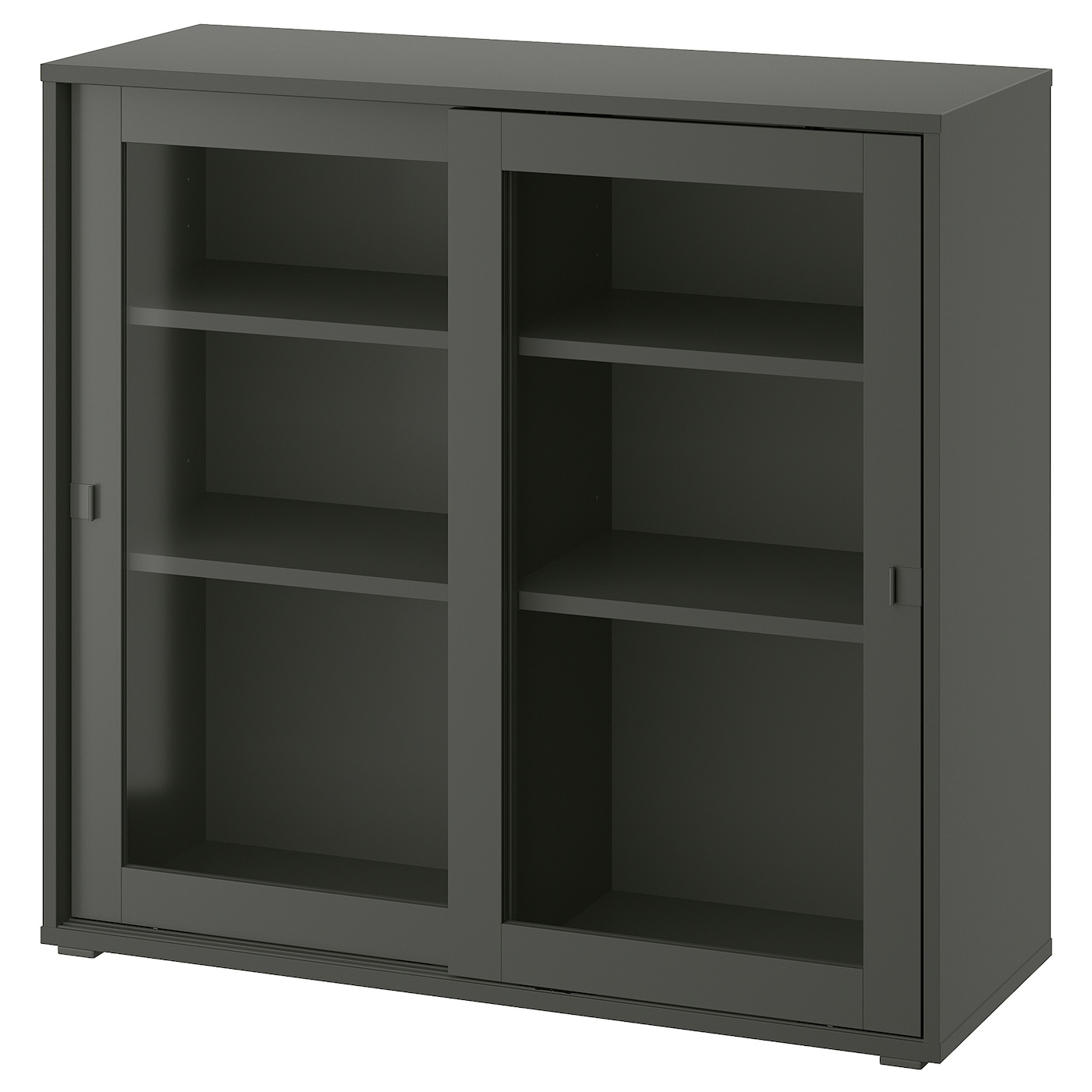 IKEA VIHALS witryna z przesuwanymi drzwiami, ciemnoszary, 95x37x90 cm