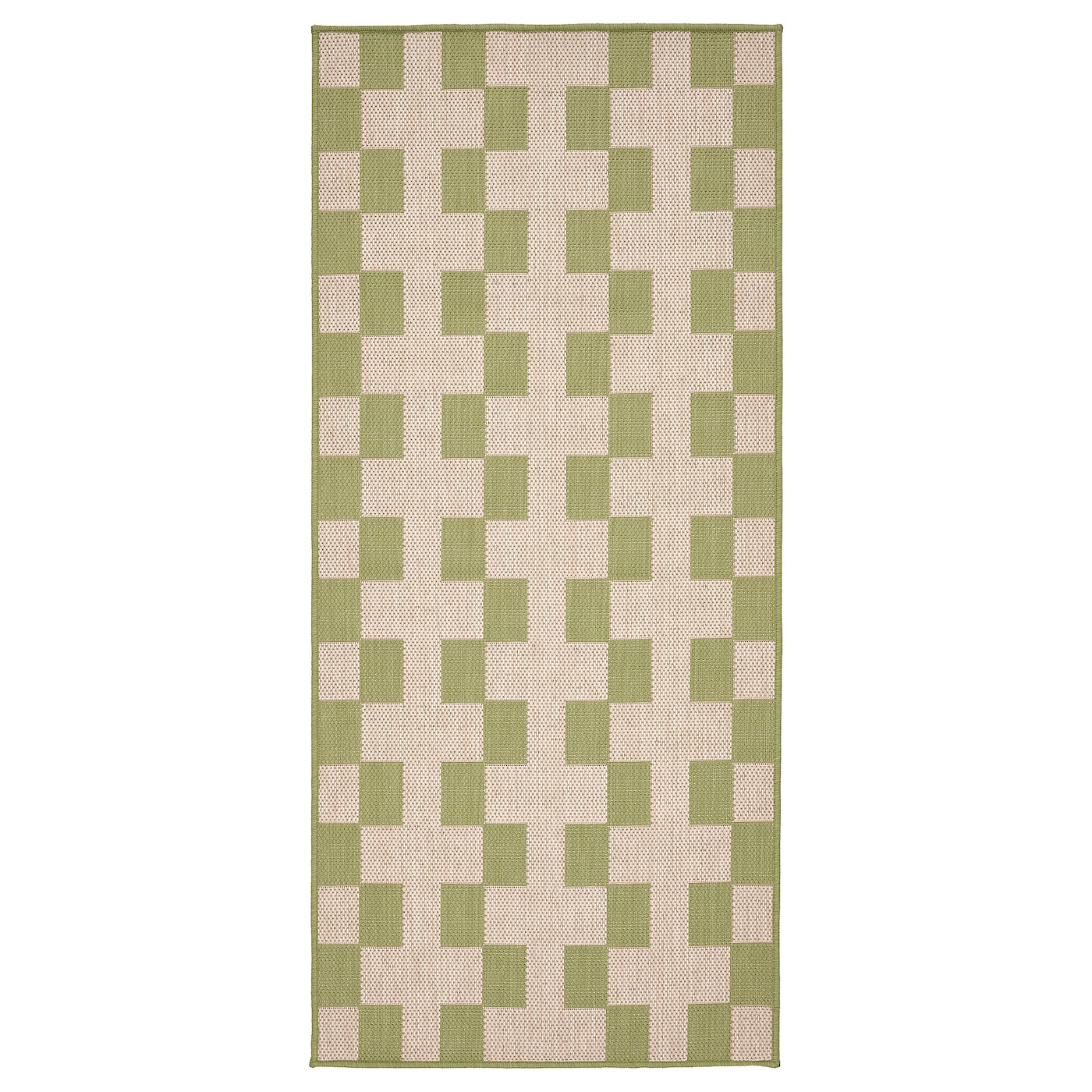 IKEA GÅNGSTIG mata kuchenna, tkany na płasko zielony/kremowy, 70x160 cm