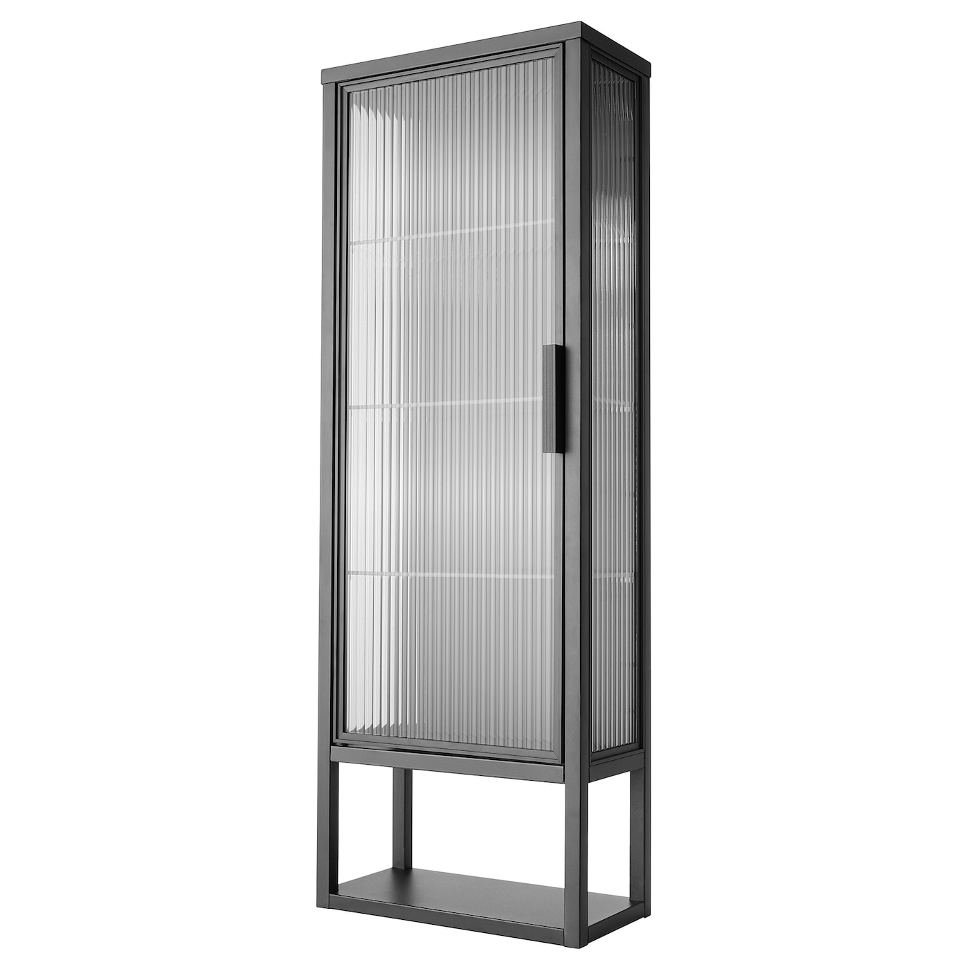 IKEA MOSSJÖN sza śc pół/szkl drz, antracyt, 36x18x102 cm
