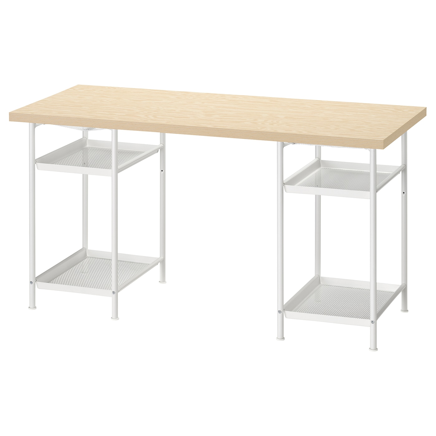 IKEA MITTCIRKEL / SPÄND biurko, żywy efekt sosny/biały, 140x60 cm