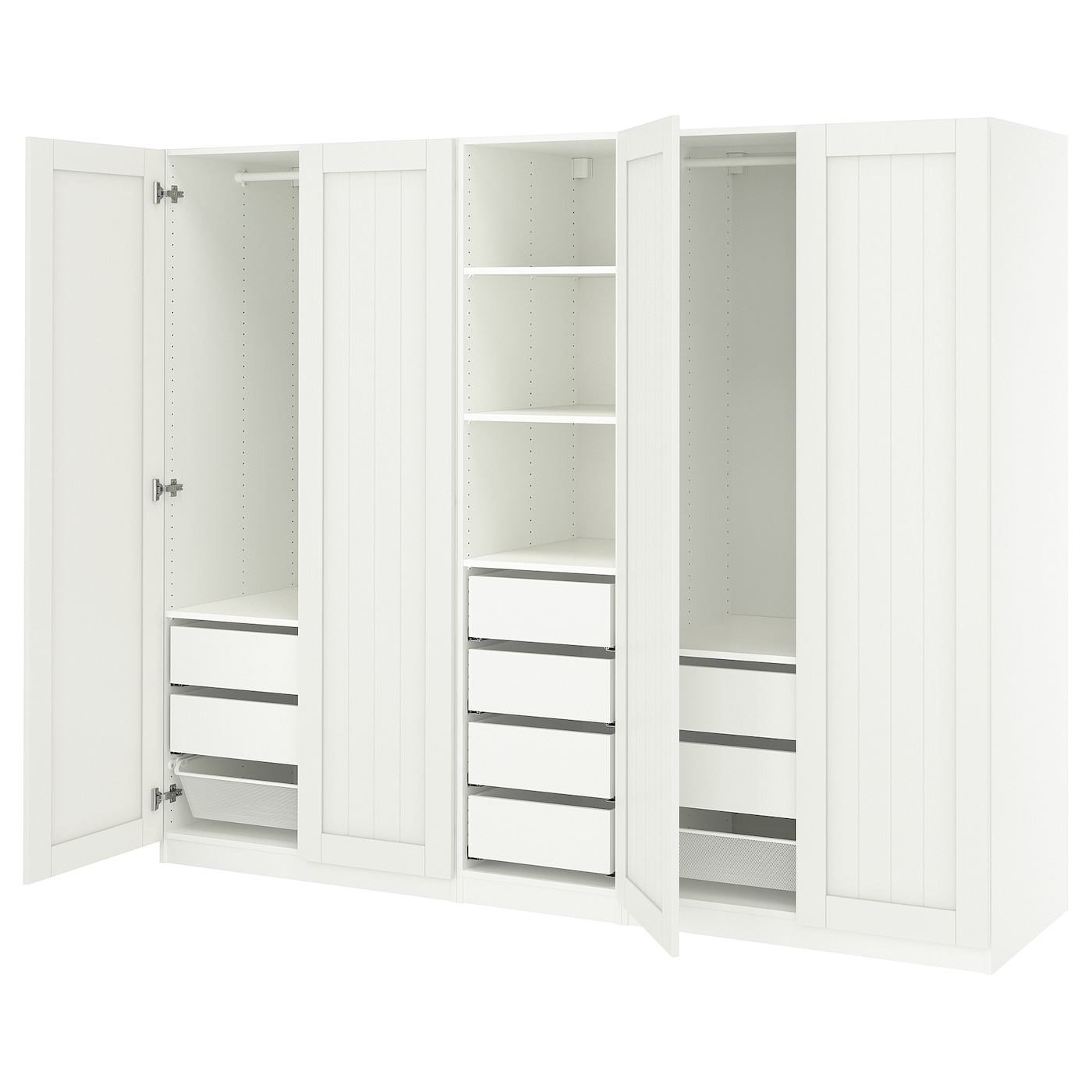 IKEA PAX / GULLABERG kombinacja szafy, biały/biały, 250x60x201 cm