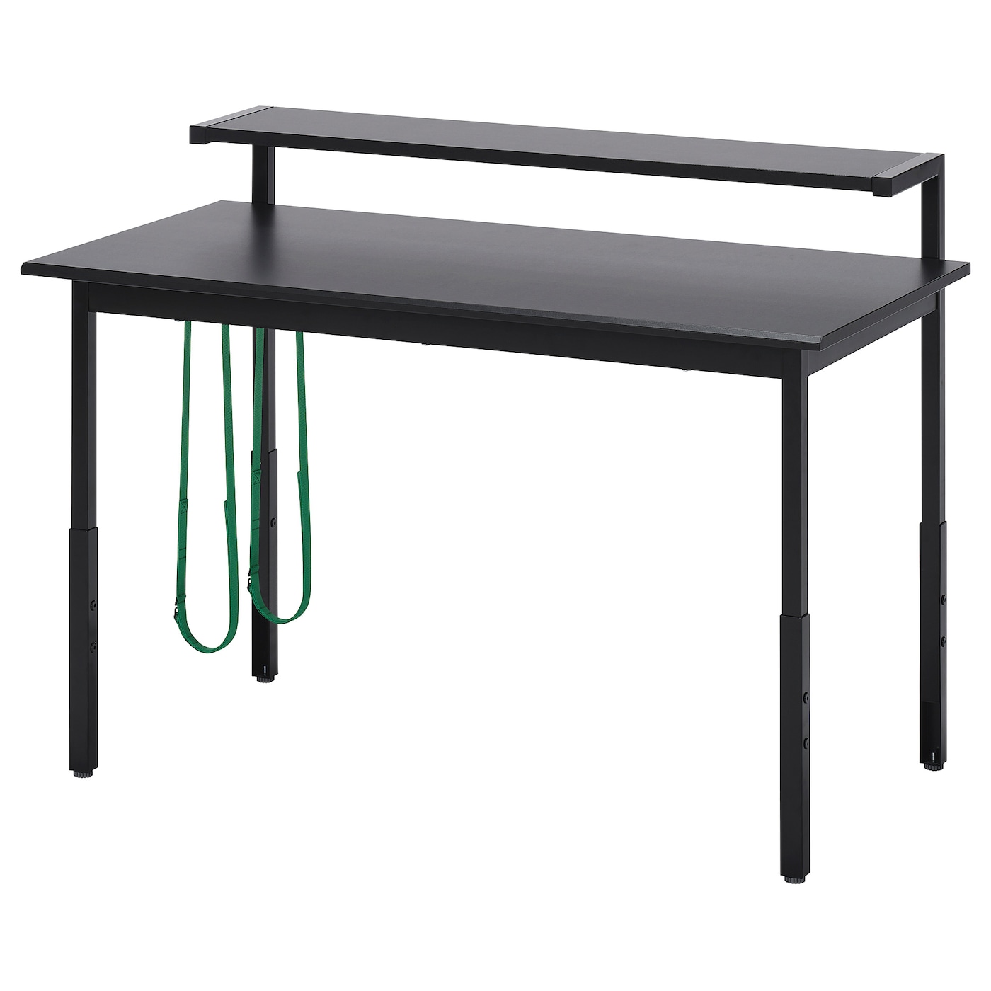 IKEA UTVISNING biurko gamingowe z półką, czarny, 120x60 cm